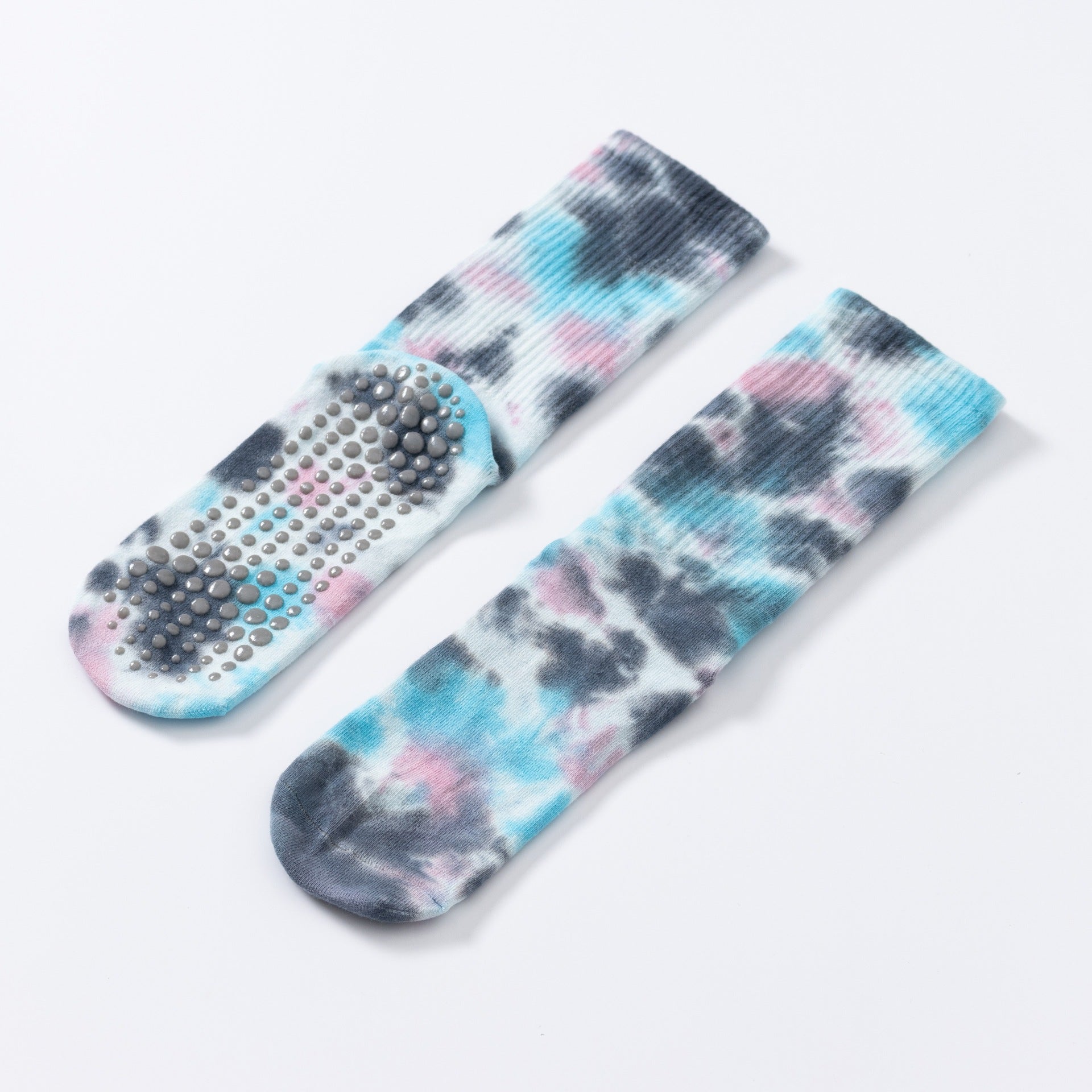 Yogcsde | Women’s Spring & Summer Tie-Dyed Long Yoga Socks – Colorful Cotton Design for Indoor Pilates & Fitness