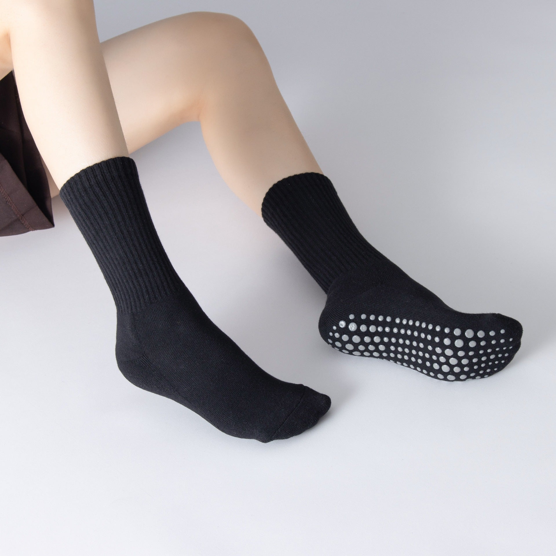 Yogcsde | Women's Mid-Calf Yoga Socks with Thick Terry Soles, Warm Non-Slip Pilates Socks