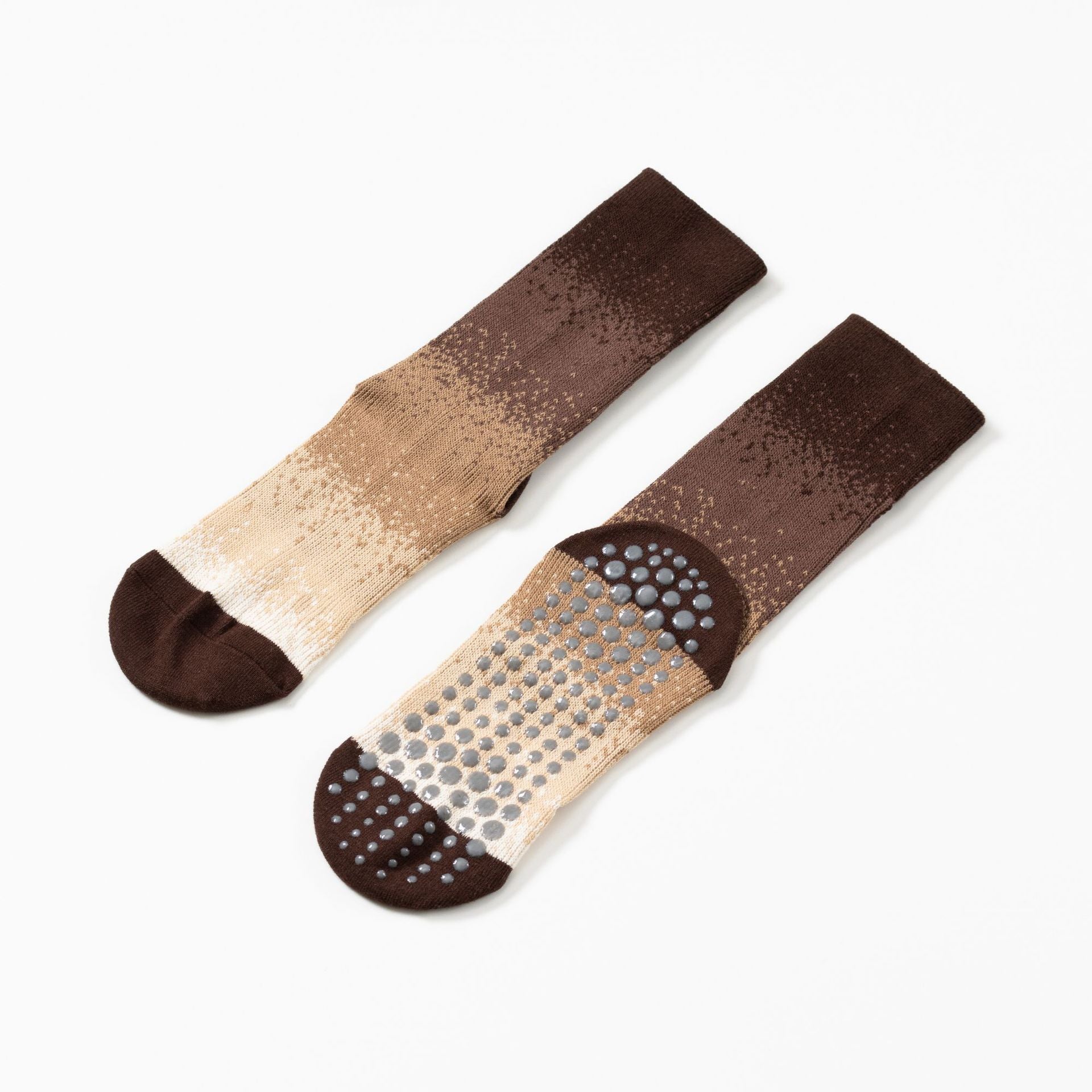 Yogcsde | Women's Trendy Color-Blocked Yoga Calf Socks, Double-Stitch Non-Slip Japanese-Style Fitness Socks