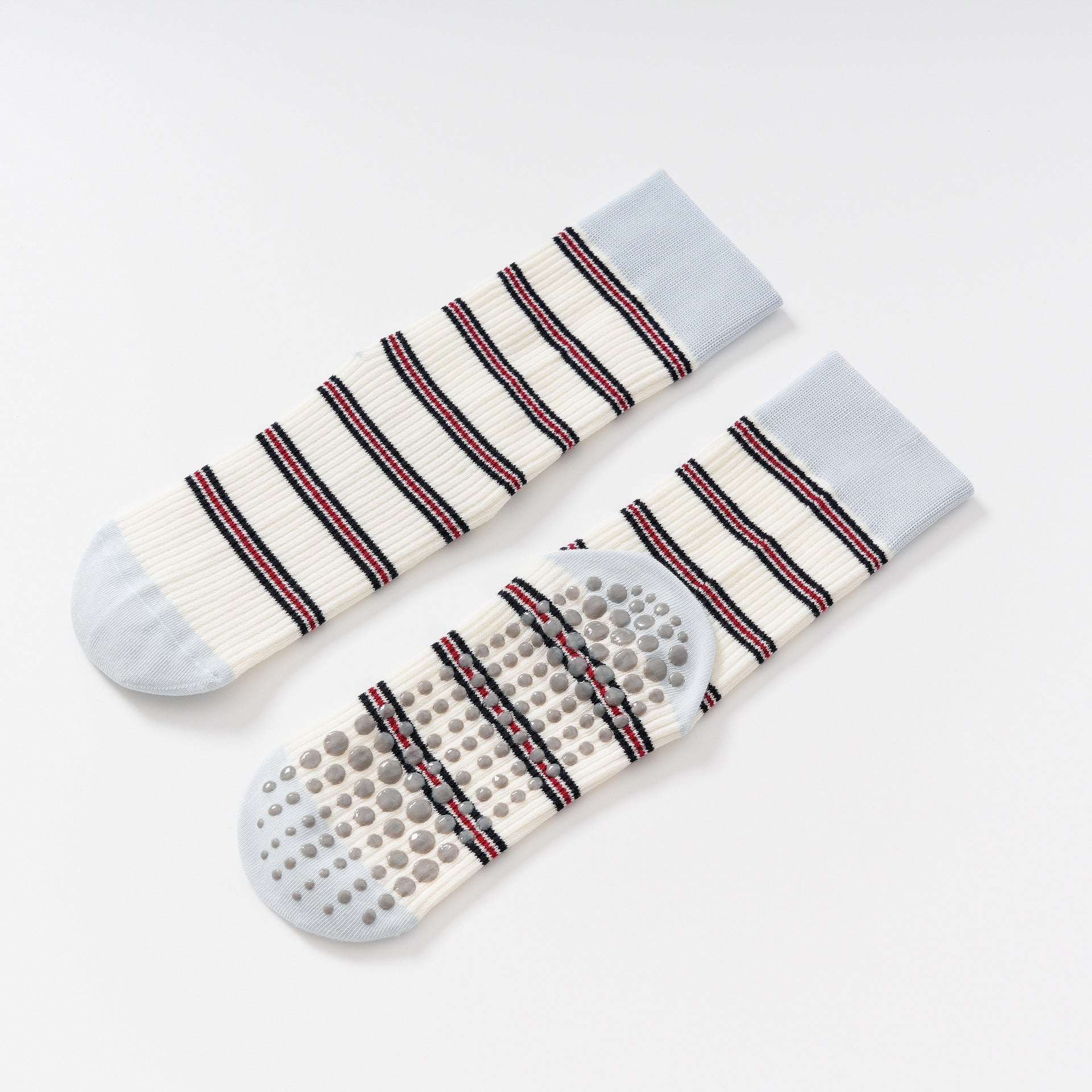 Yogcsde | Women's High-Elastic Compression Yoga Socks, Non-Slip Striped Pilates Socks for Slim Legs