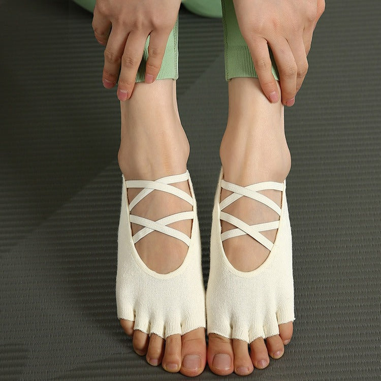 Yogcsde | Women’s Strappy Yoga & Pilates Socks – Secure Fit Design for Indoor Floor Fitness
