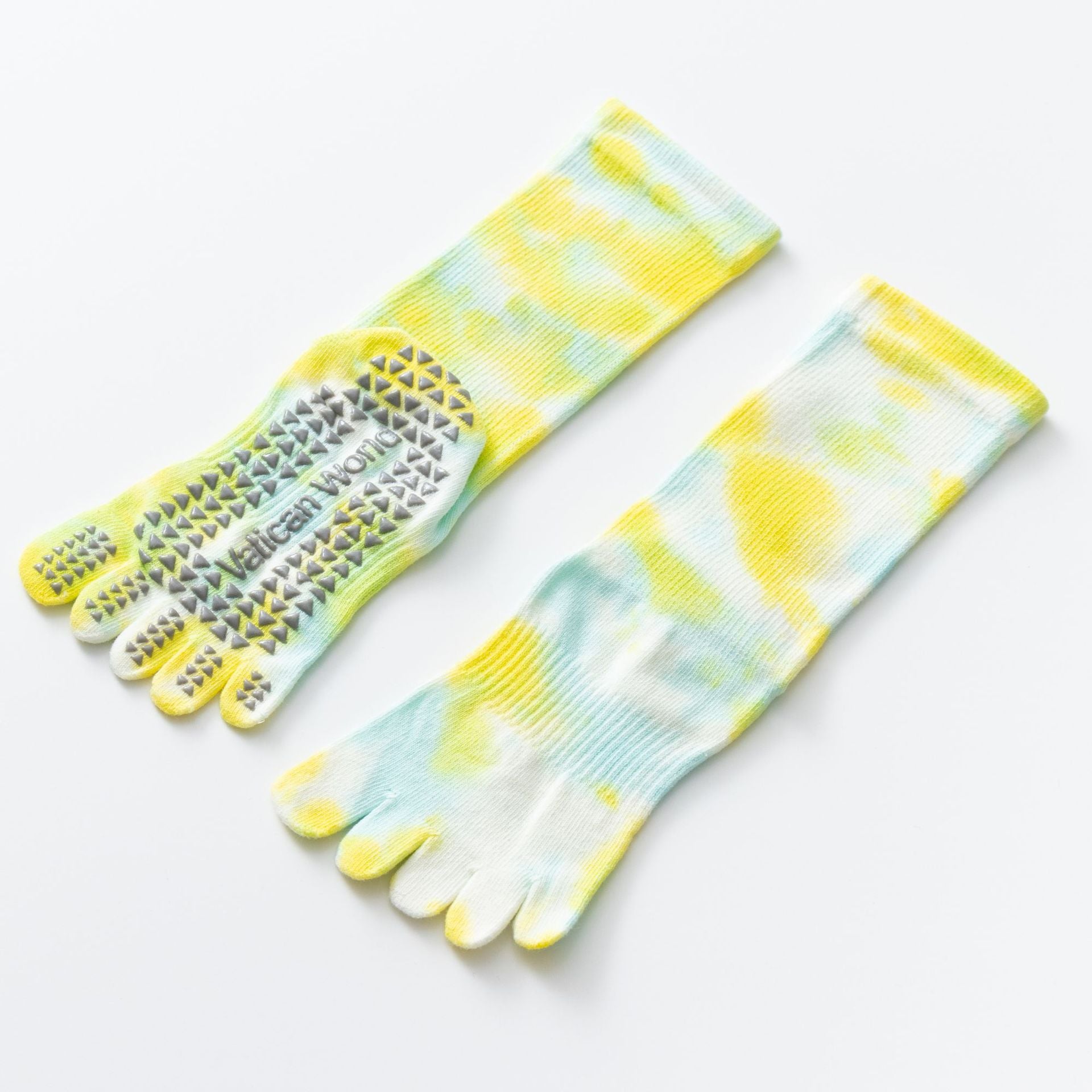Yogcsde | Women’s Autumn & Winter Tie-Dye Five-Toe Yoga Socks – Mid-Calf Design for Pilates & Indoor Fitness
