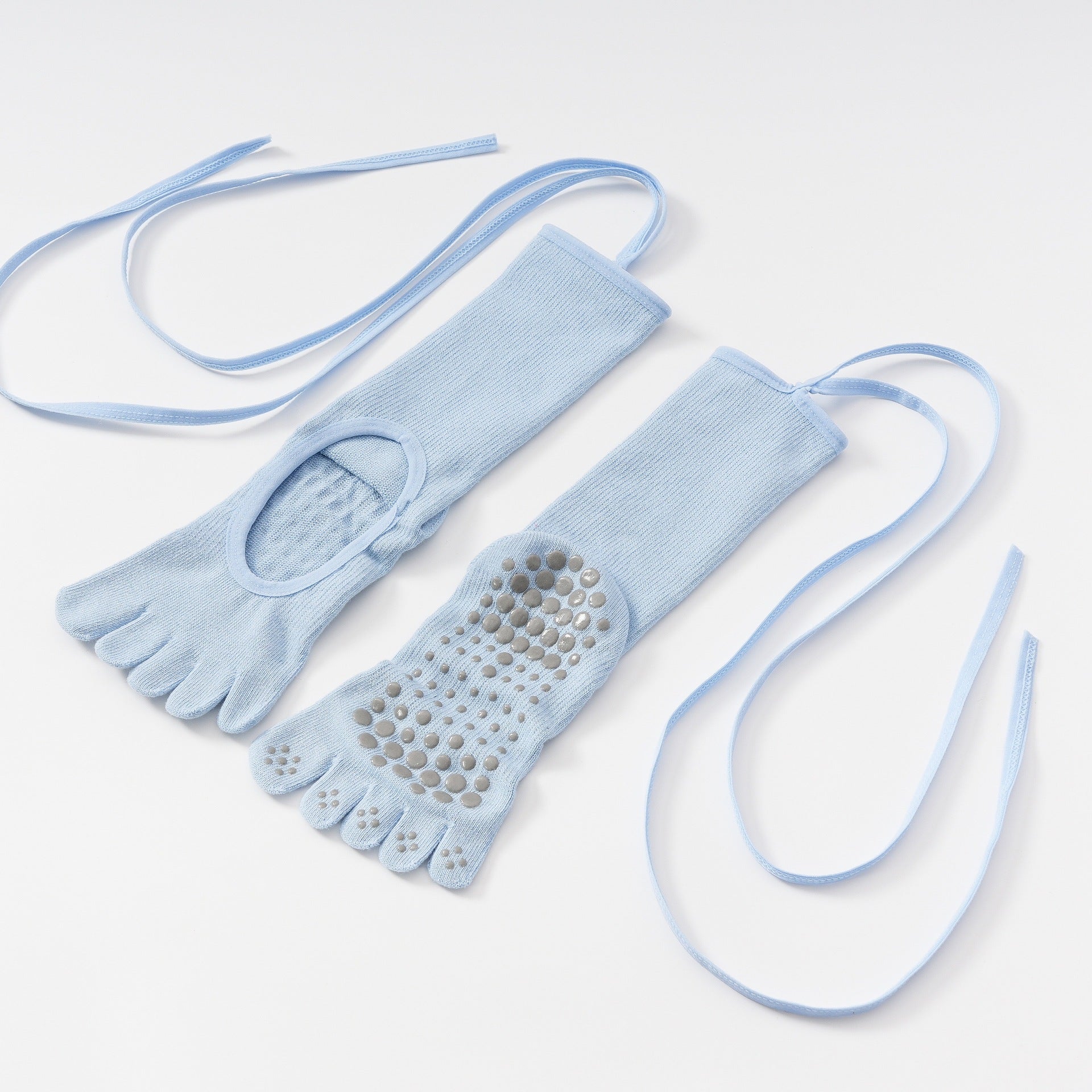 Yogcsde | Women’s Autumn & Winter Five-Toe Open-Back Yoga Socks – Strapped Design for Pilates, Ballet & Indoor Fitness