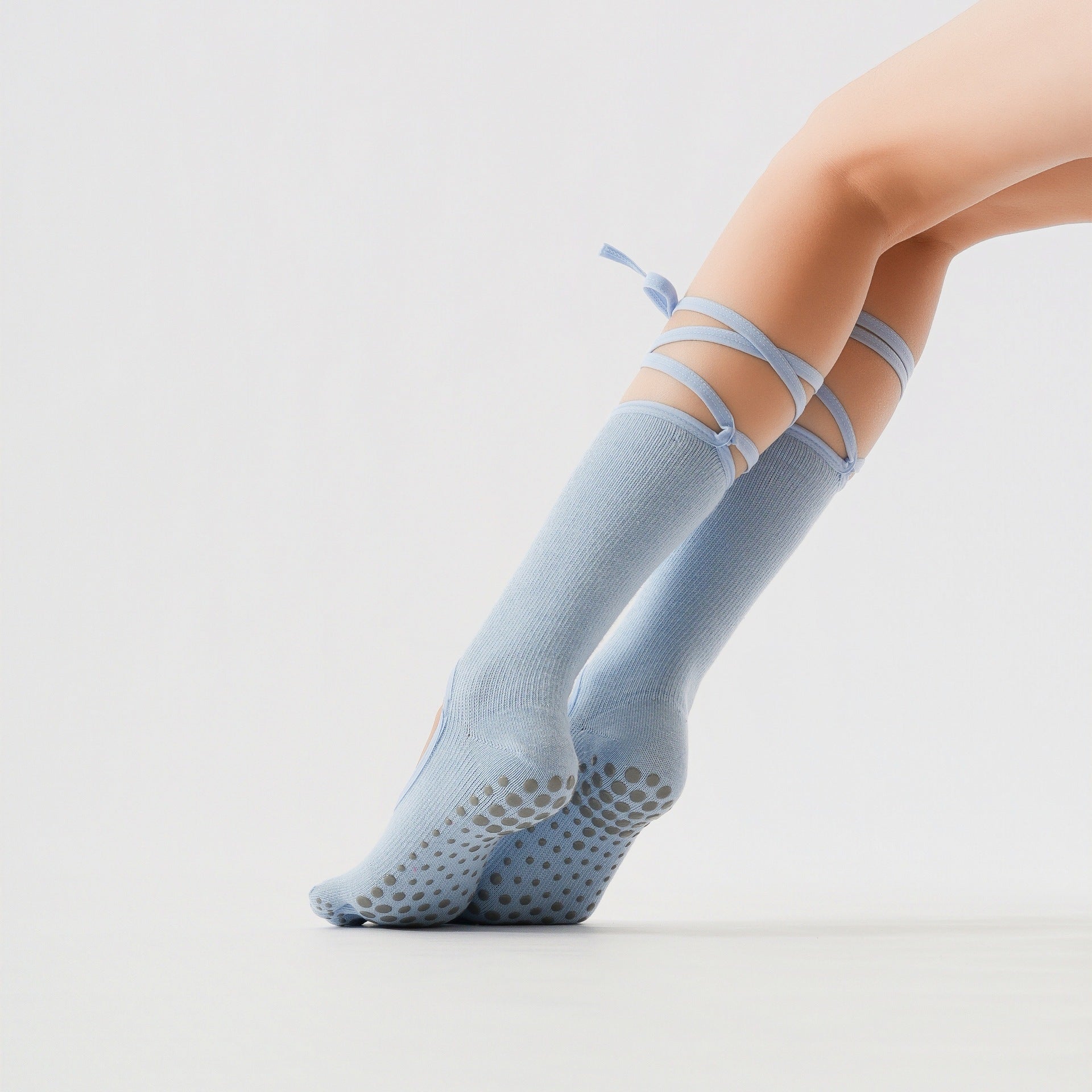 Yogcsde | Women’s Autumn & Winter Five-Toe Open-Back Yoga Socks – Strapped Design for Pilates, Ballet & Indoor Fitness