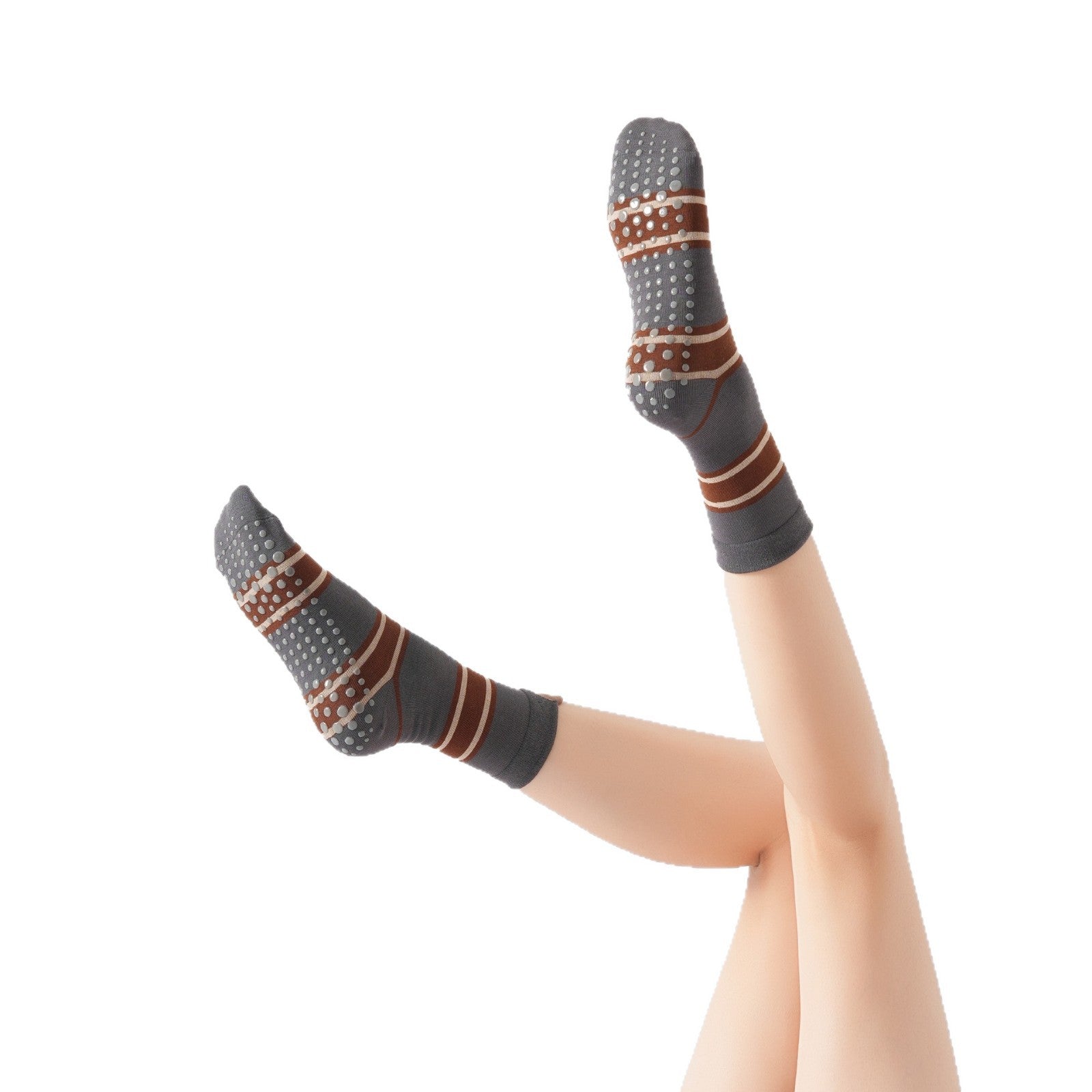 Yogcsde | Women's Early Autumn Striped Yoga Socks, Moisture-Wicking Japanese Retro Floor Socks