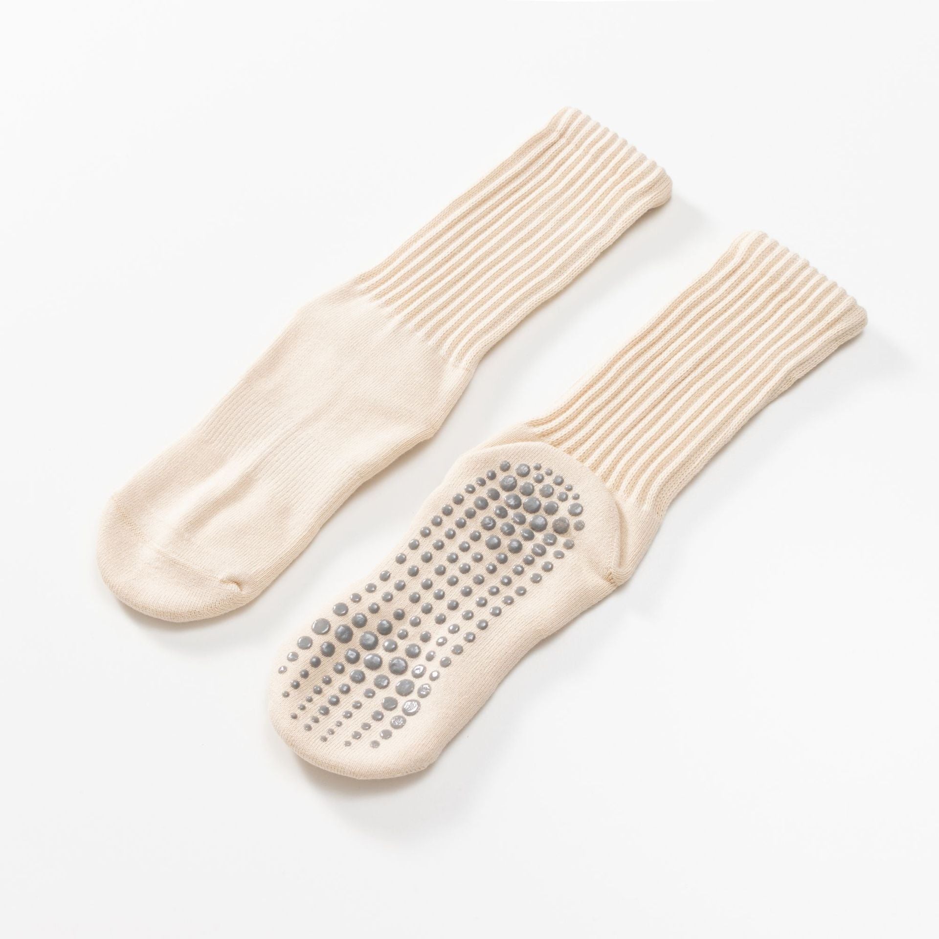 Yogcsde | Women's Retro Maillard-Colored Yoga Calf Socks, Thick Non-Slip Mid-Calf Socks for Fitness