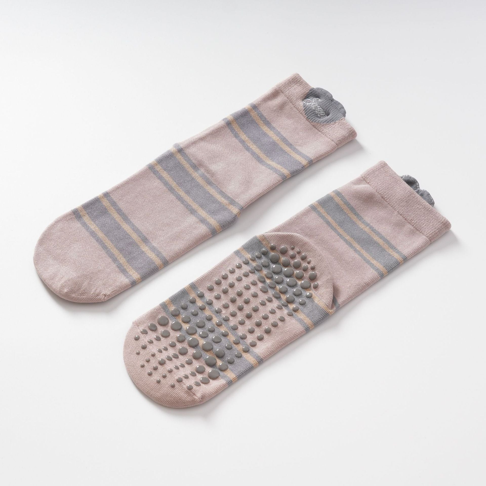 Yogcsde | Women's Early Autumn Striped Yoga Socks, Moisture-Wicking Japanese Retro Floor Socks