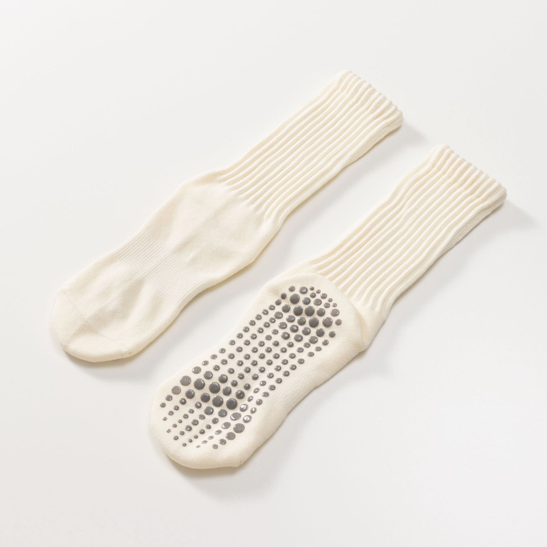 Yogcsde | Women's Retro Maillard-Colored Yoga Calf Socks, Thick Non-Slip Mid-Calf Socks for Fitness