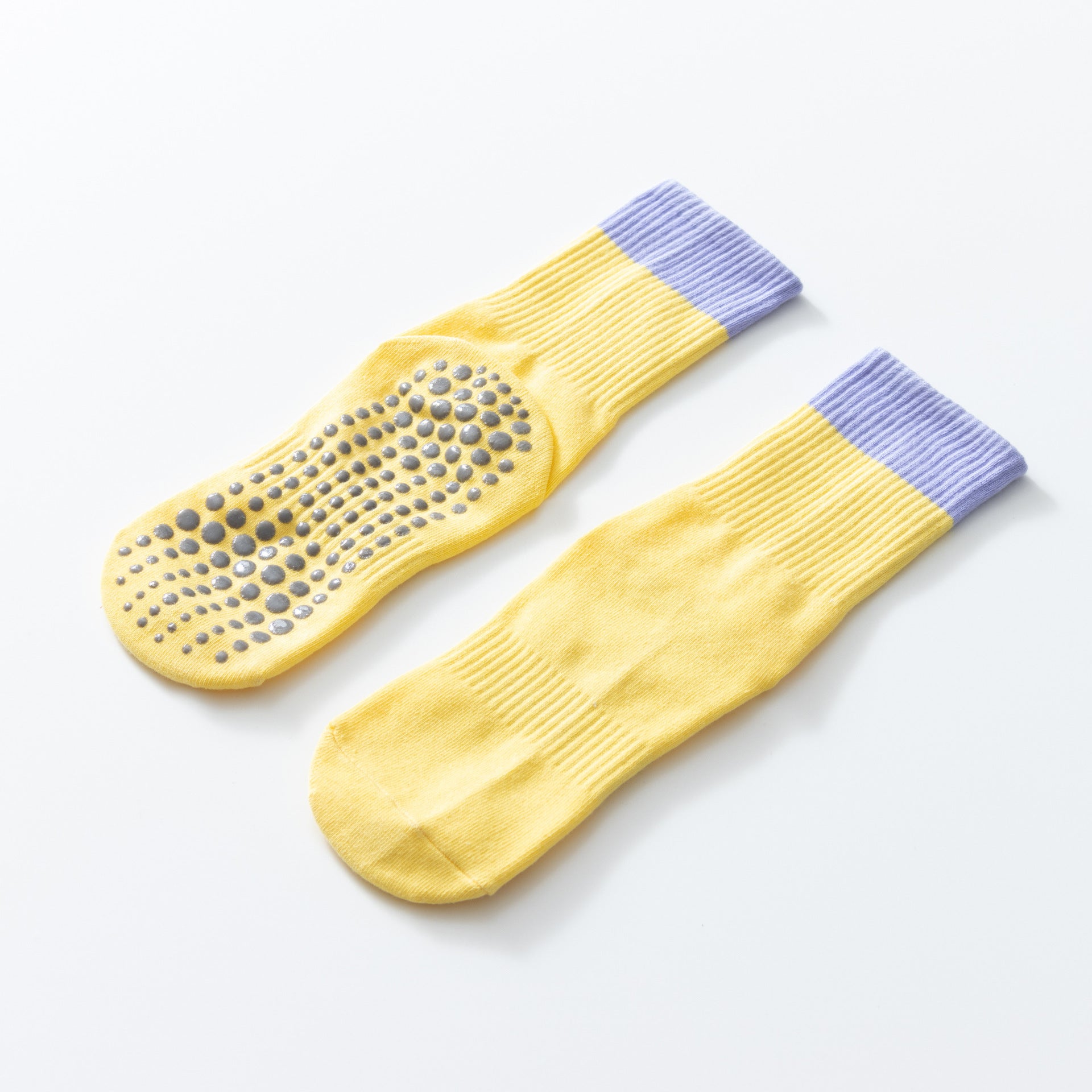 Yogcsde | Women's Lightweight Two-Tone Yoga Socks, Breathable Non-Slip Pilates Socks for Year-Round Fitness