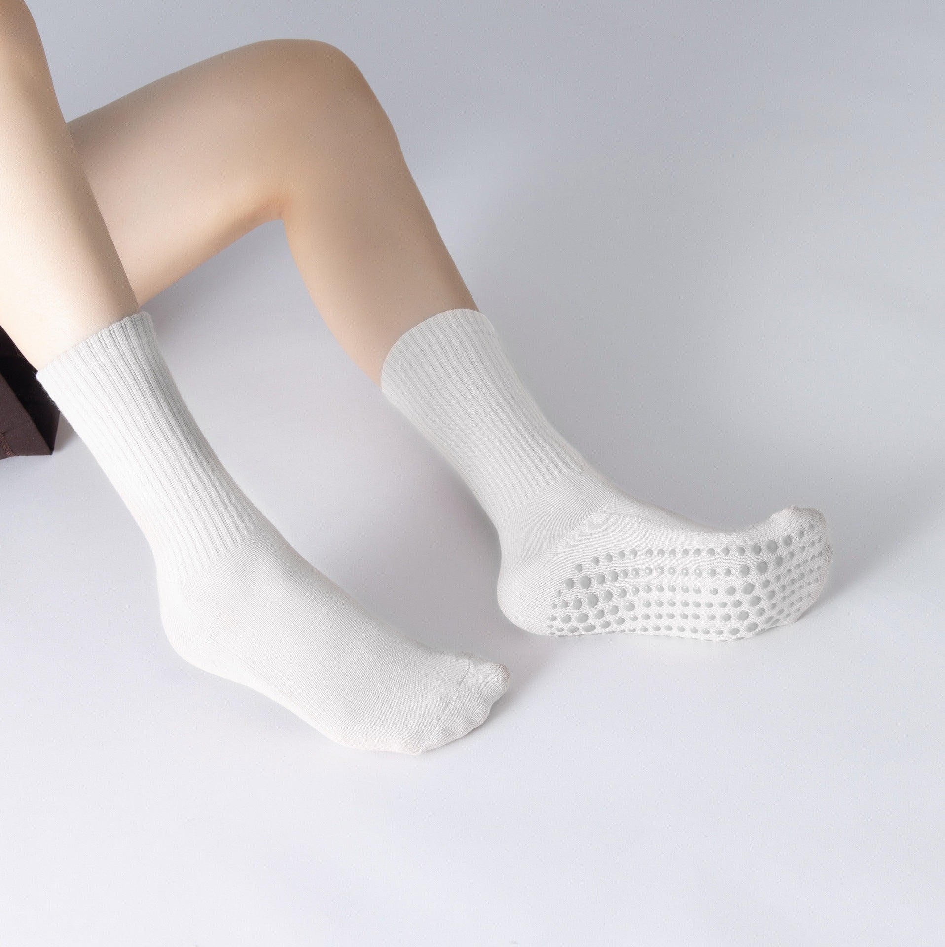 Yogcsde | Women's Mid-Calf Yoga Socks with Thick Terry Soles, Warm Non-Slip Pilates Socks