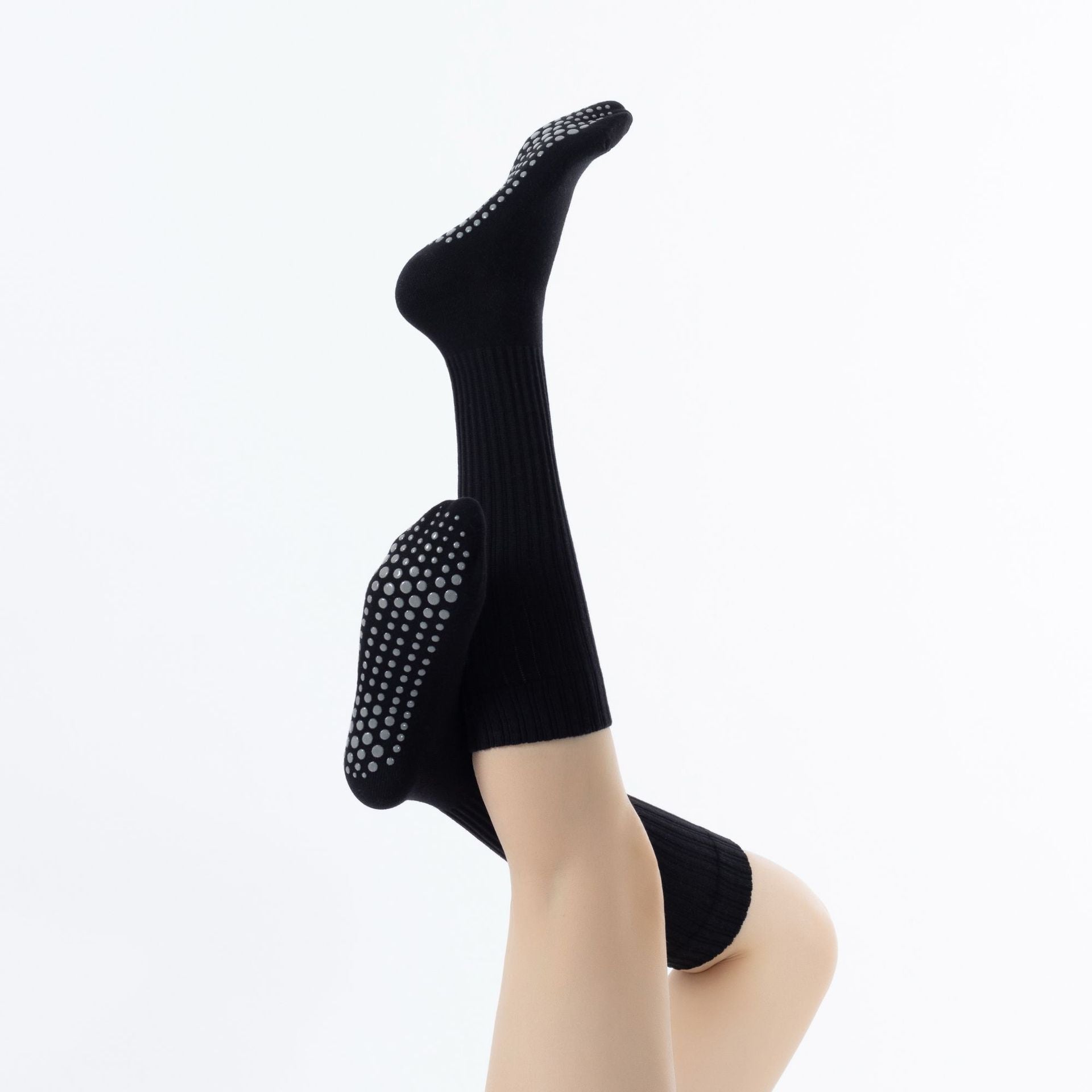 Yogcsde | Women's Spring Maillard Mid-Calf Solid Color Yoga Socks, Non-Slip Slimming Japanese-Style Floor Socks