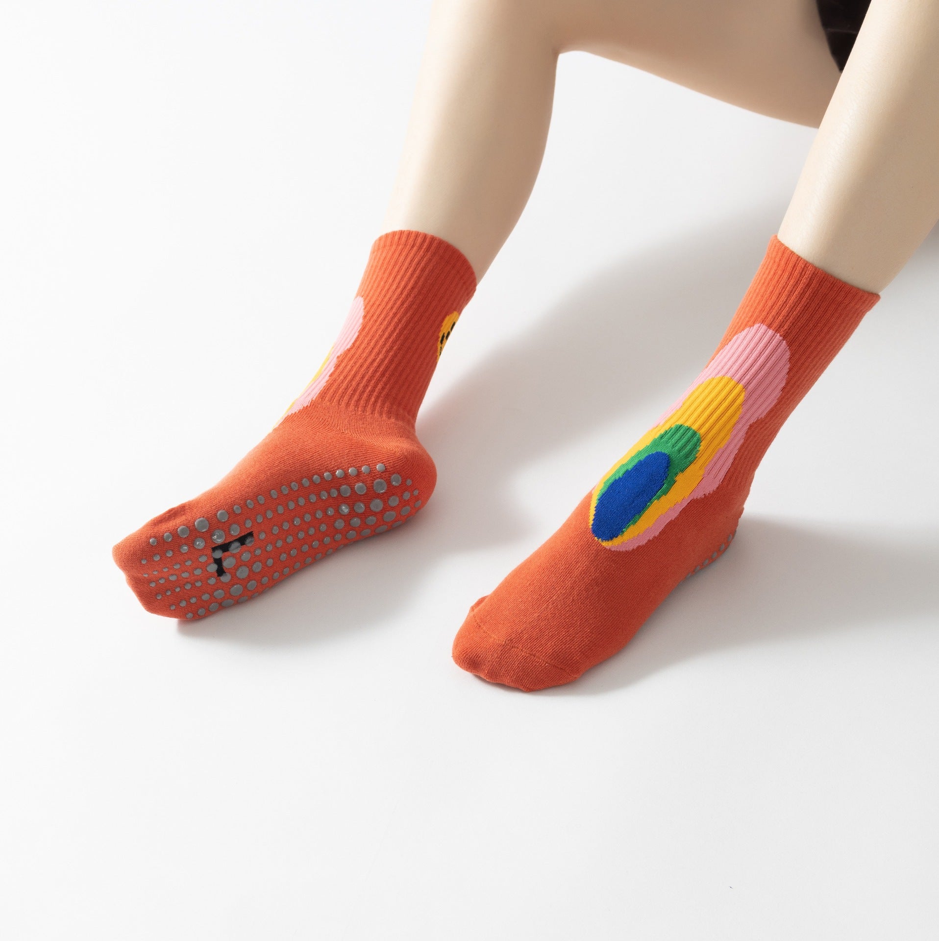 Yogcsde | Trendy Graffiti Yoga Socks for Women, Stylish Pilates and Calf Socks for Modern Fitness