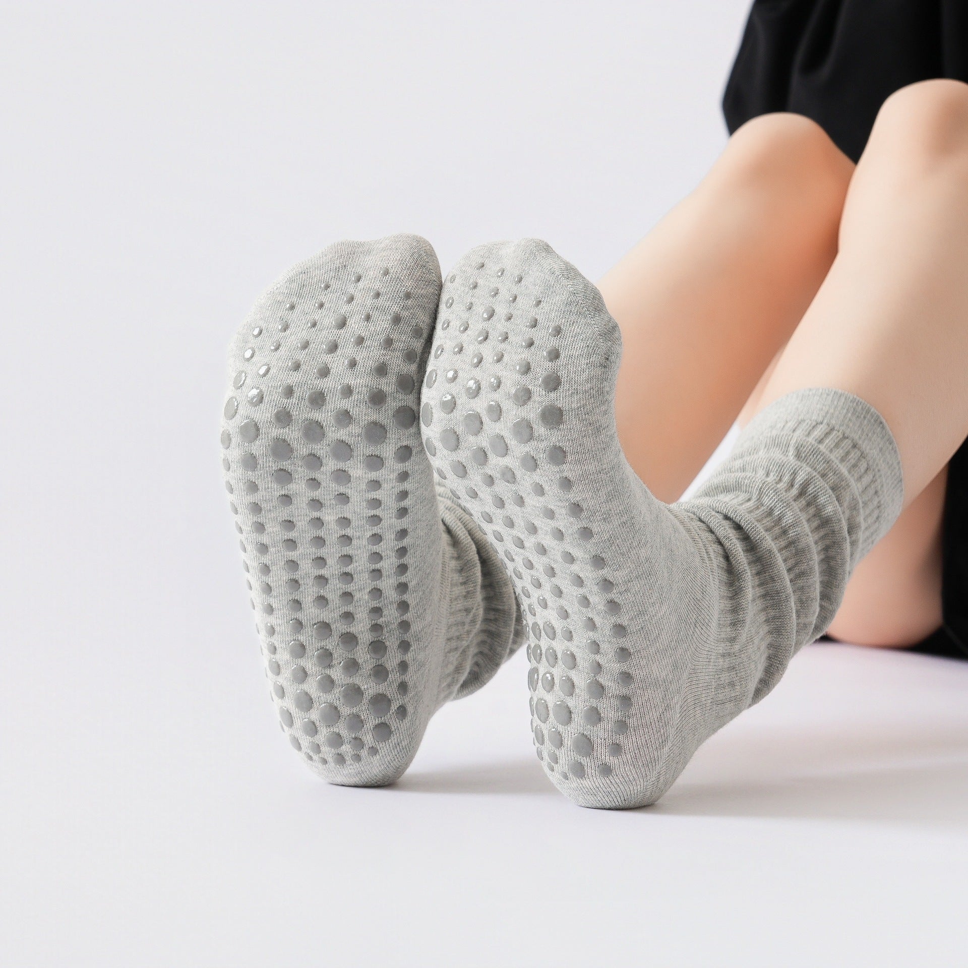 Yogcsde | Women's Autumn Maillard-Colored Yoga Socks, Non-Slip Fitness Socks for Indoor Workouts