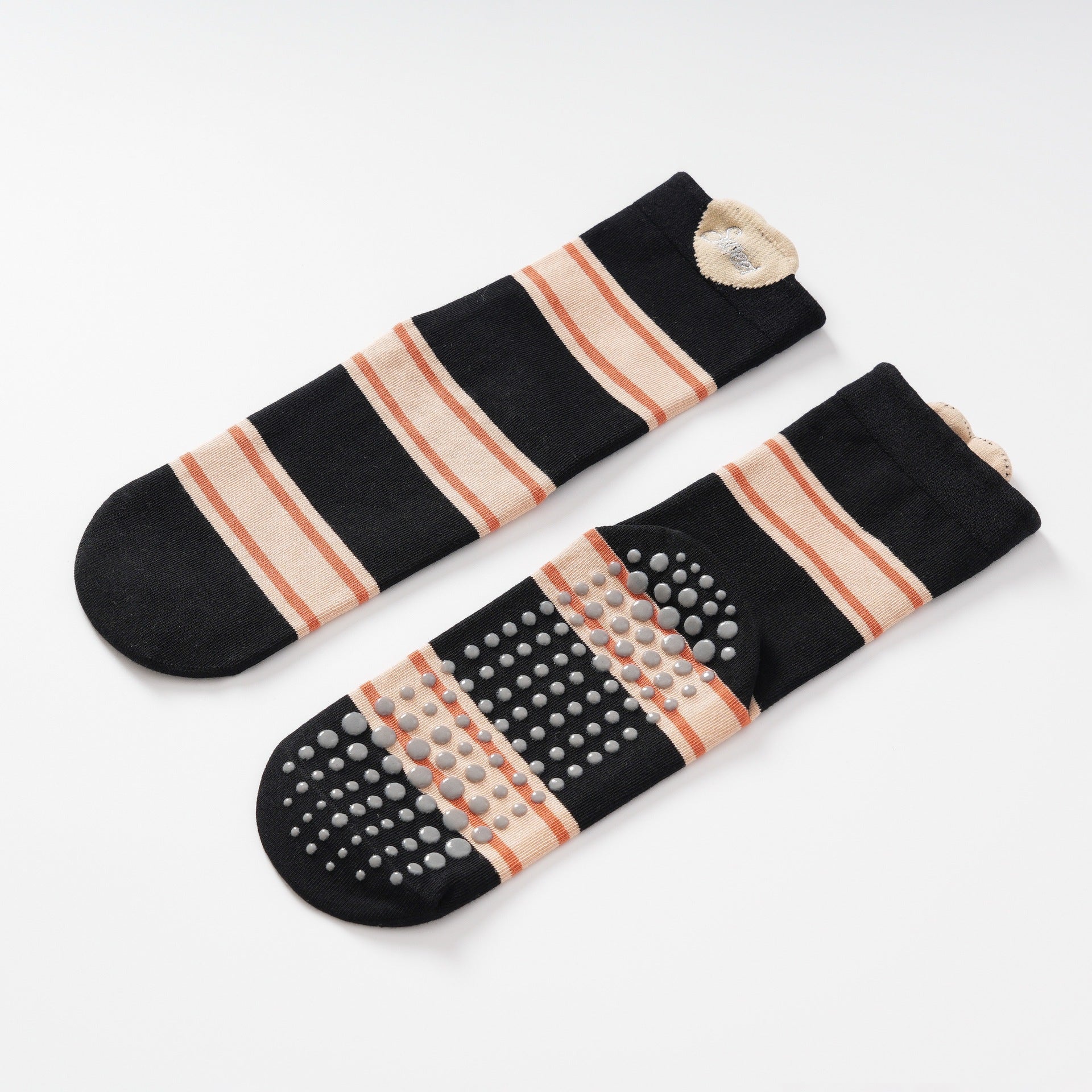 Yogcsde | Women's Early Autumn Striped Yoga Socks, Moisture-Wicking Japanese Retro Floor Socks