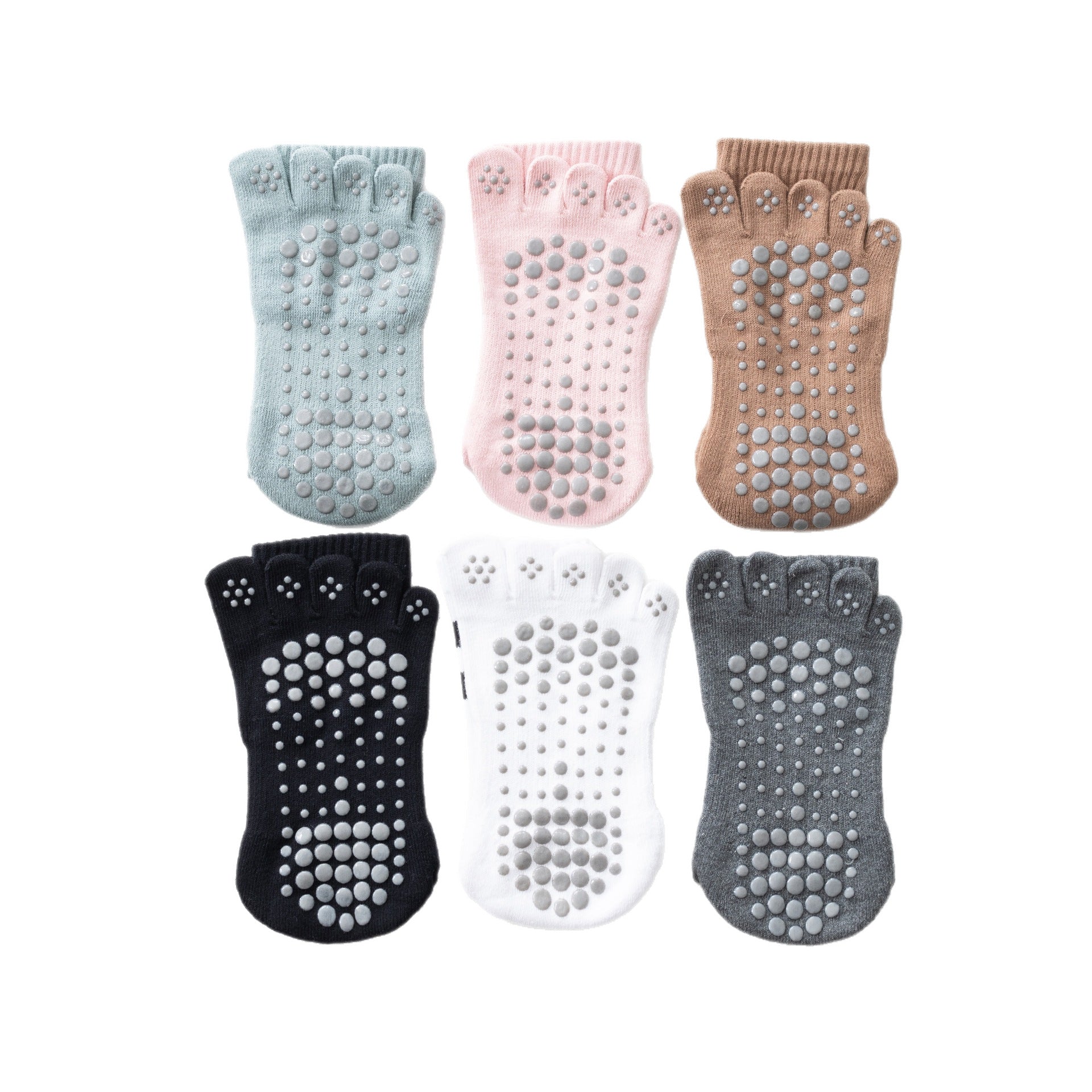 Yogcsde | Women's Thick Terry Five-Toe Yoga Socks, Warm Non-Slip Floor Socks with Striped Design