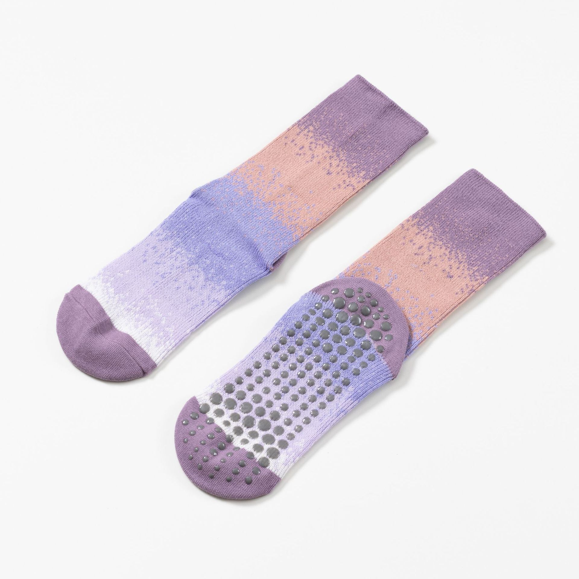 Yogcsde | Women's Trendy Color-Blocked Yoga Calf Socks, Double-Stitch Non-Slip Japanese-Style Fitness Socks