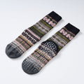 Yogcsde | Women's Retro Forest-Pattern Yoga Calf Socks, Thick Warm Non-Slip Floor Socks for Winter