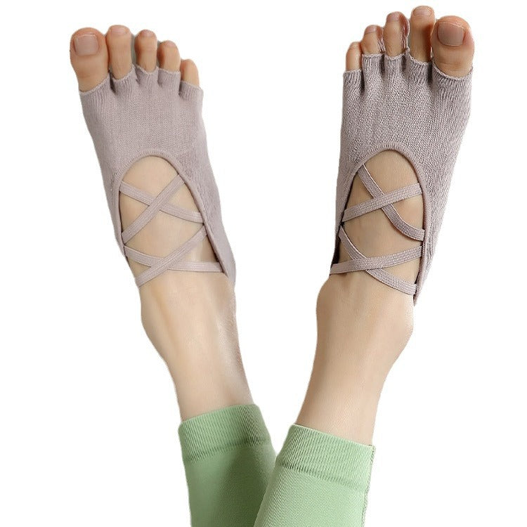 Yogcsde | Women’s Strappy Yoga & Pilates Socks – Secure Fit Design for Indoor Floor Fitness