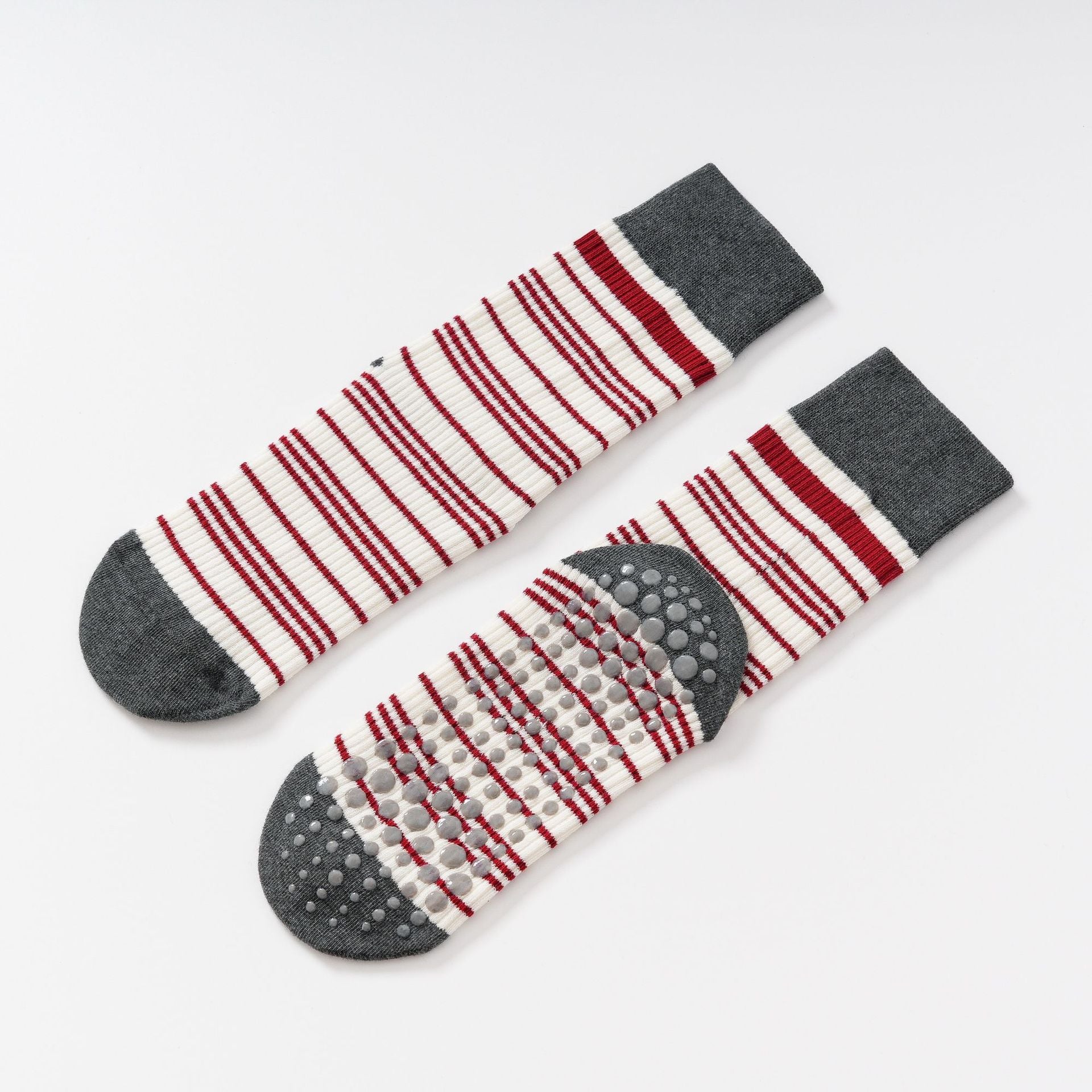 Yogcsde | Women's High-Elastic Compression Yoga Socks, Non-Slip Striped Pilates Socks for Slim Legs