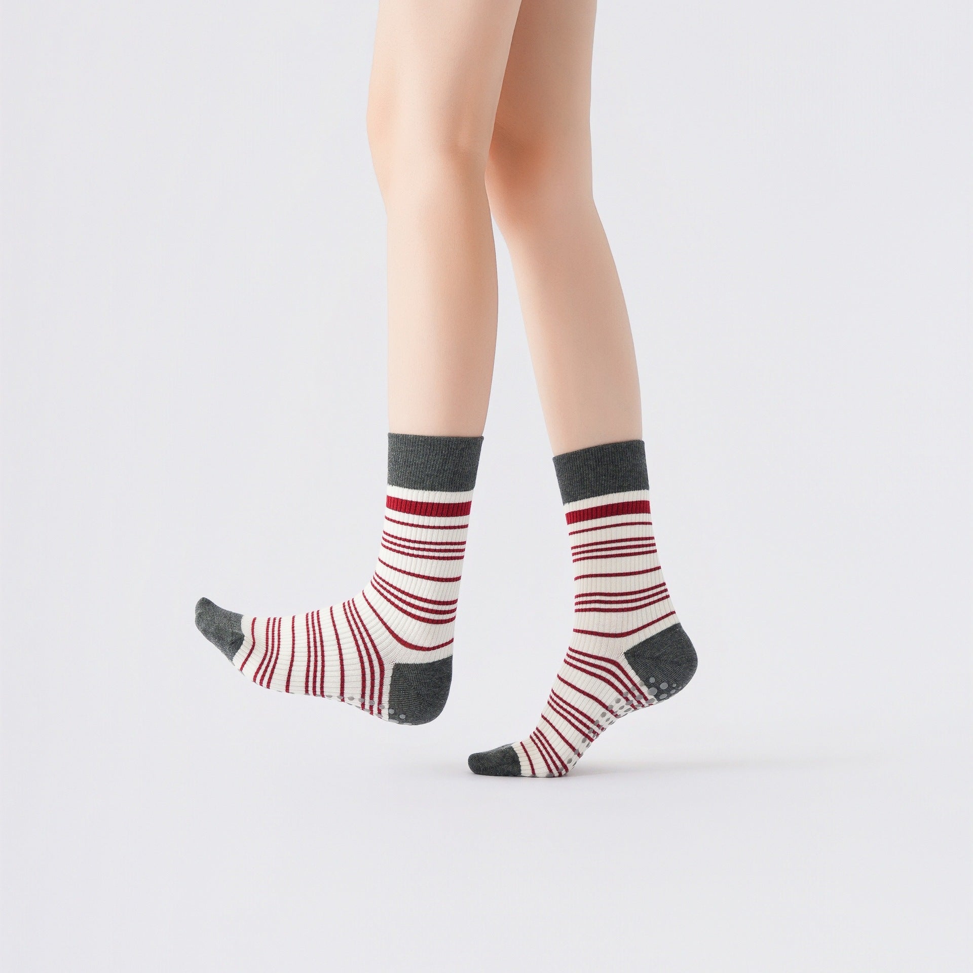 Yogcsde | Women's High-Elastic Compression Yoga Socks, Non-Slip Striped Pilates Socks for Slim Legs