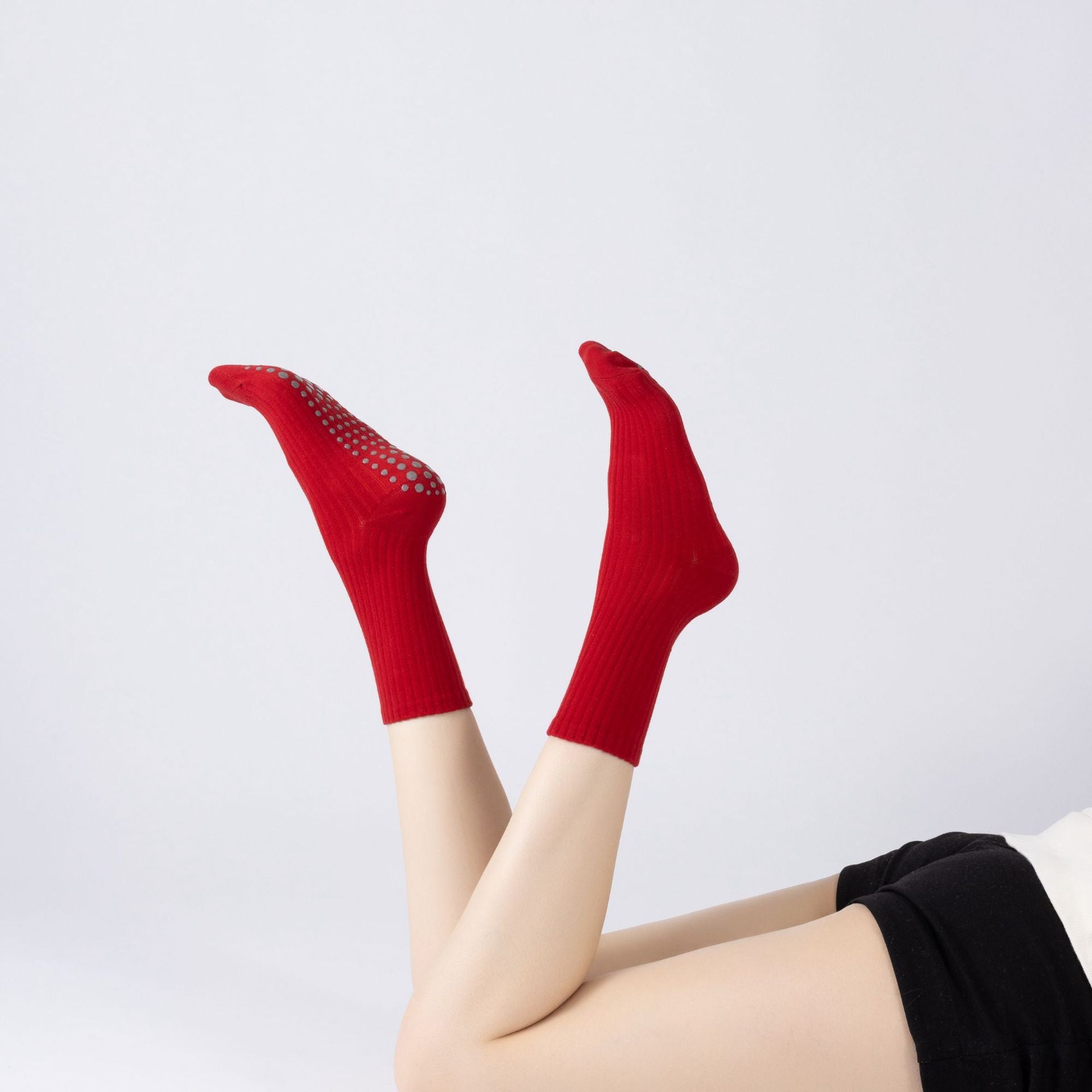Yogcsde | Women's Zodiac Red Yoga Socks, Non-Slip Compression Pilates Socks for Good Luck