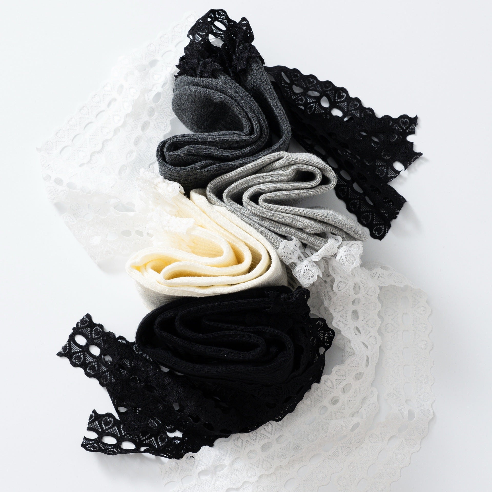 Yogcsde | Women's Lace Strap Yoga Socks, Non-Slip Fitness and Dance Socks with Bow Accent