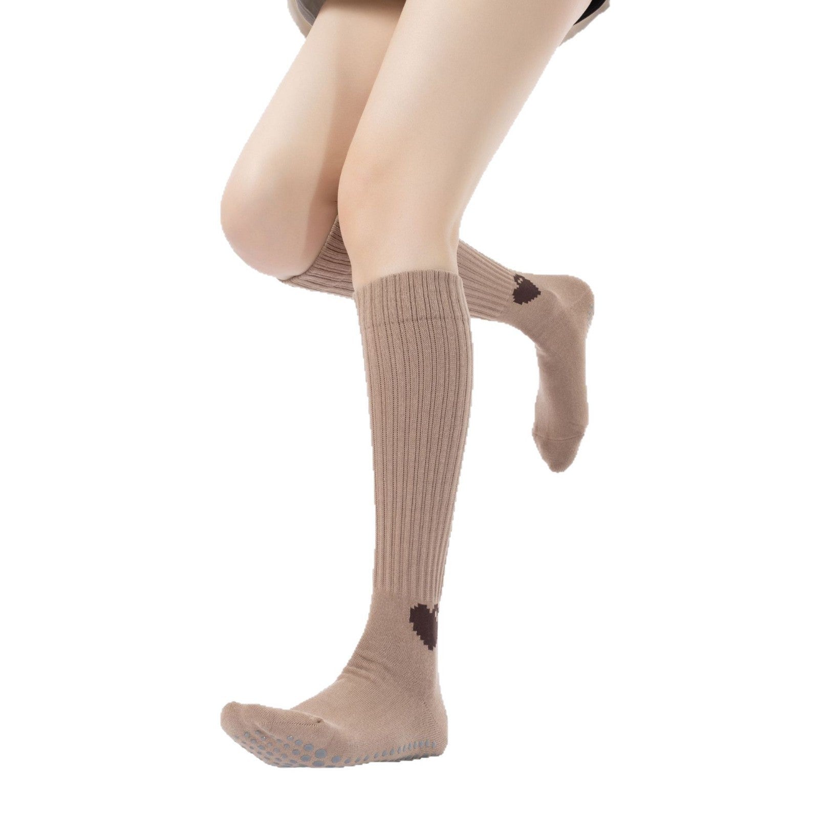 Yogcsde | Women's Mid-Calf Maillard Yoga Socks, Retro Pilates Socks with Non-Slip Slimming Fit