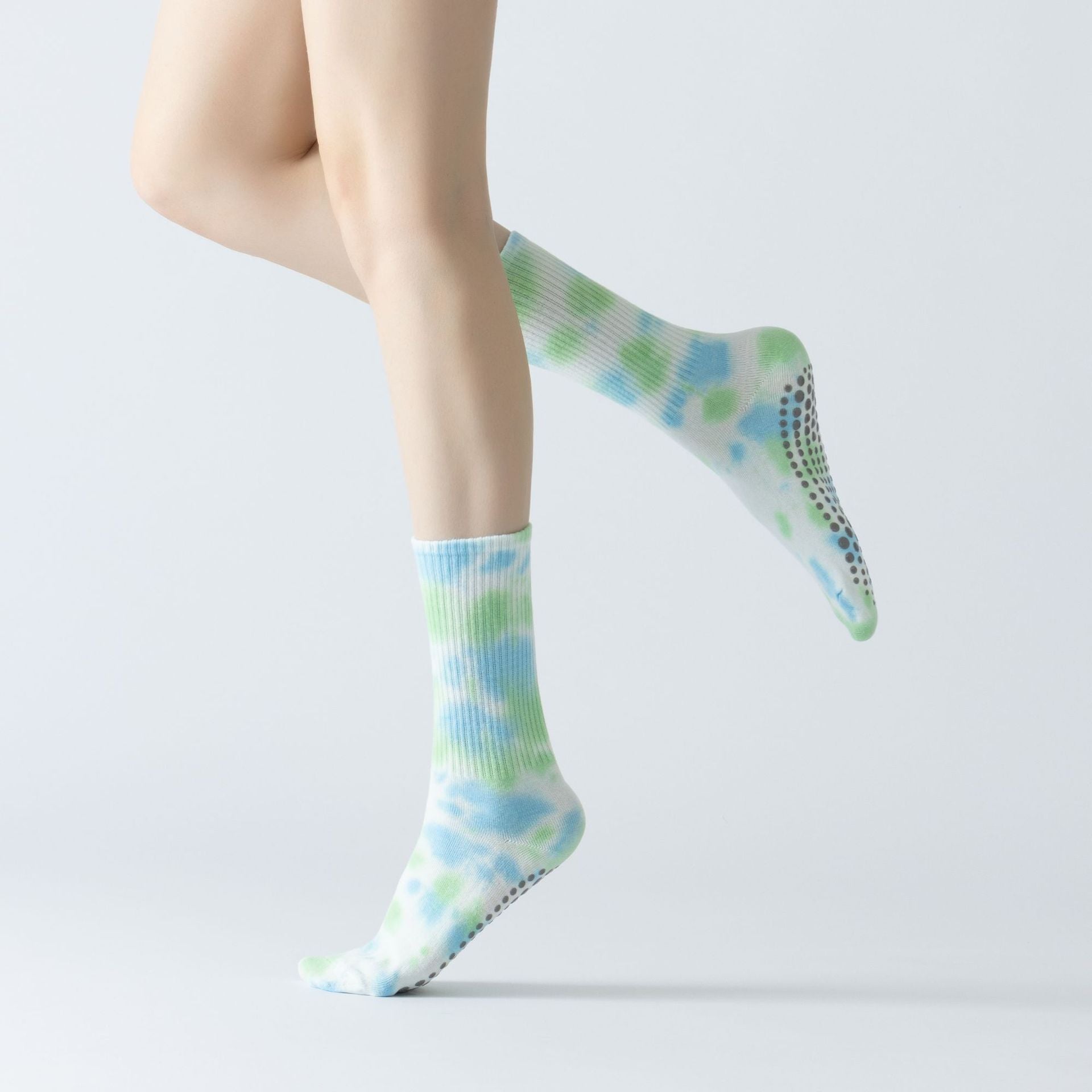 Yogcsde | Women’s Spring & Summer Tie-Dyed Long Yoga Socks – Colorful Cotton Design for Indoor Pilates & Fitness