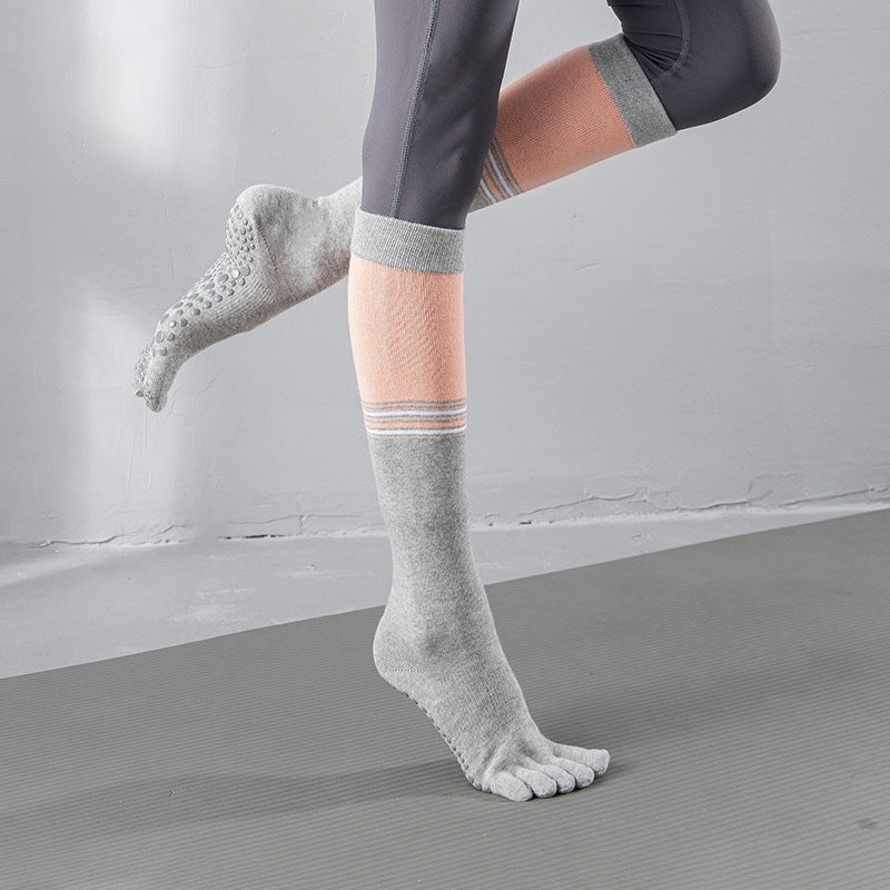 Yogcsde | Women's Mid- and Long-Tube Yoga Socks, Professional Non-Slip Warm Pilates and Aerial Fitness Socks