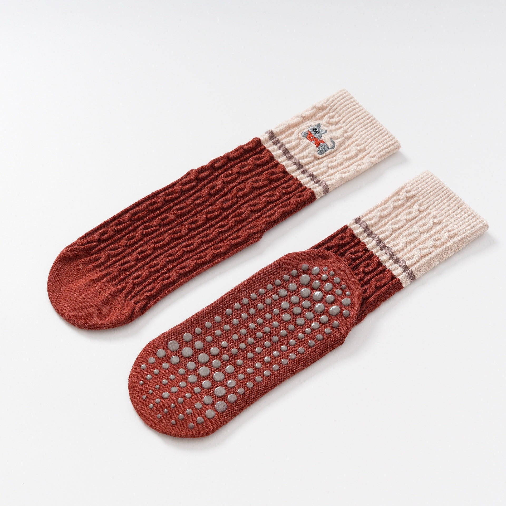 Yogcsde | Women's Autumn & Winter Japanese-Style Yoga Socks, Soft Warm Floor Socks with Maple Red Velvet