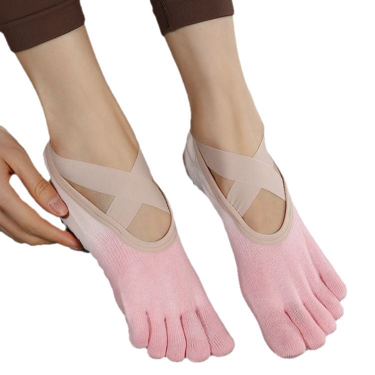 Yogcsde | Women’s Summer Five-Toe Yoga Socks – Lightweight Gradient Design for Pilates & Indoor Fitness