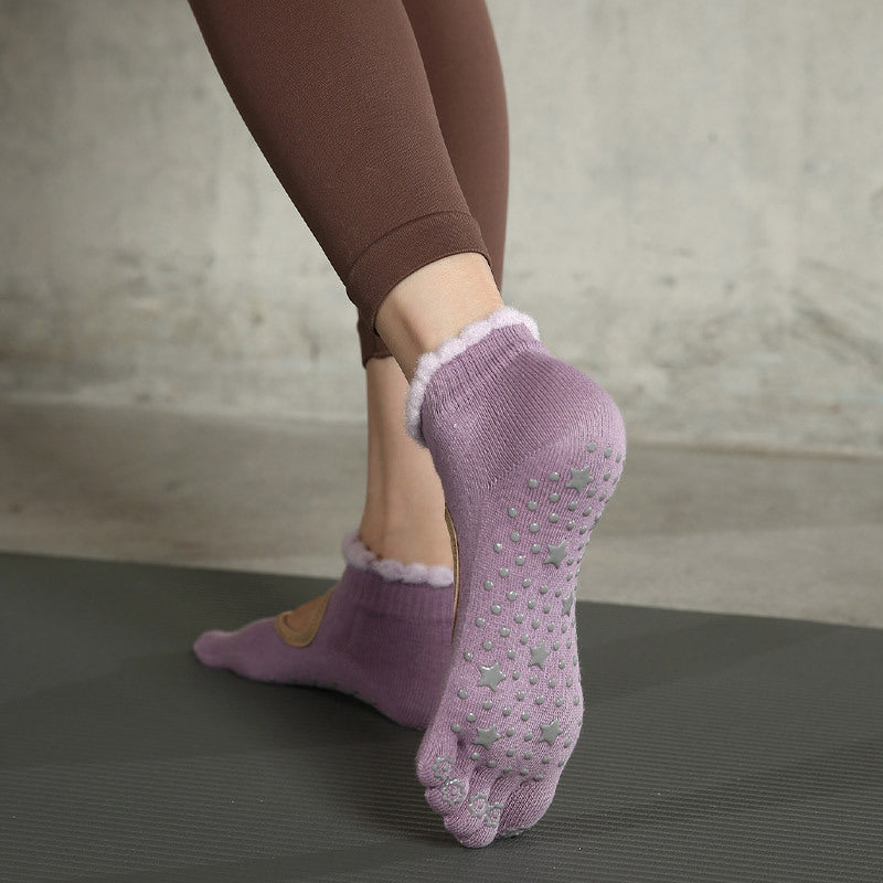 Yogcsde | Women’s Summer Split-Toe Five-Toe Yoga Socks – Lightweight Short-Crew Design for Pilates & Aerobics