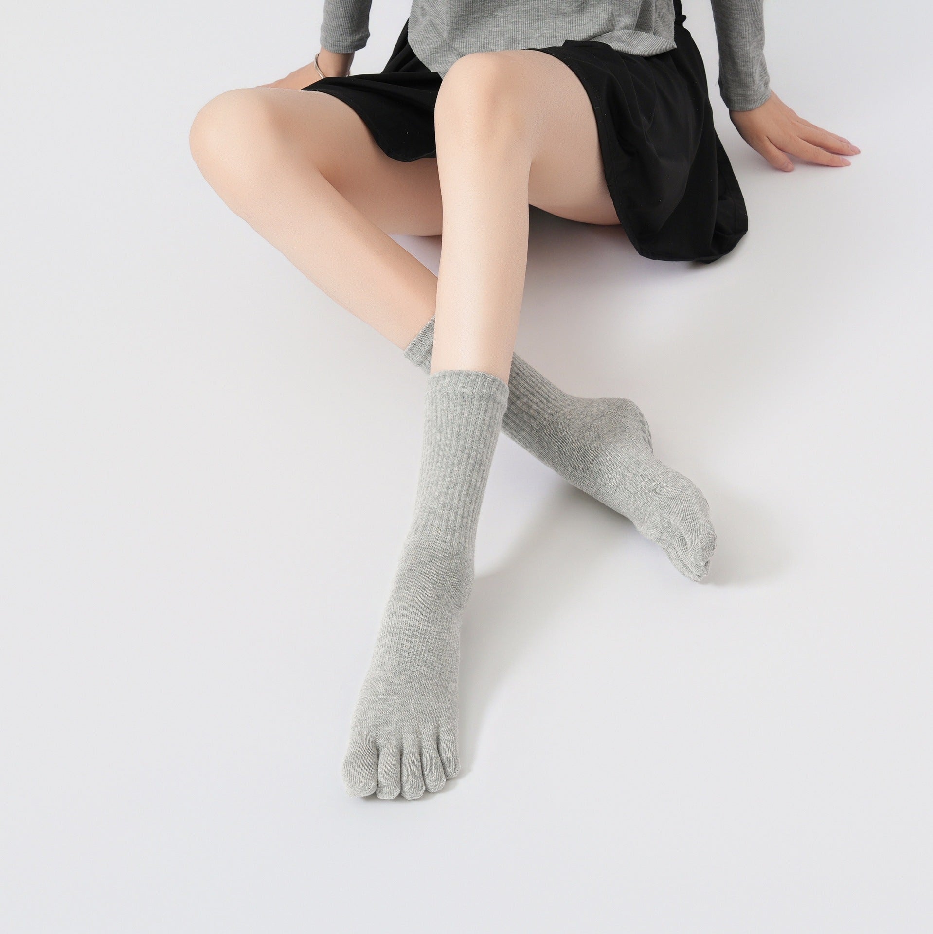 Yogcsde | Women's Thick Terry Split-Toe Yoga Socks, Warm Non-Slip Red Floor Socks