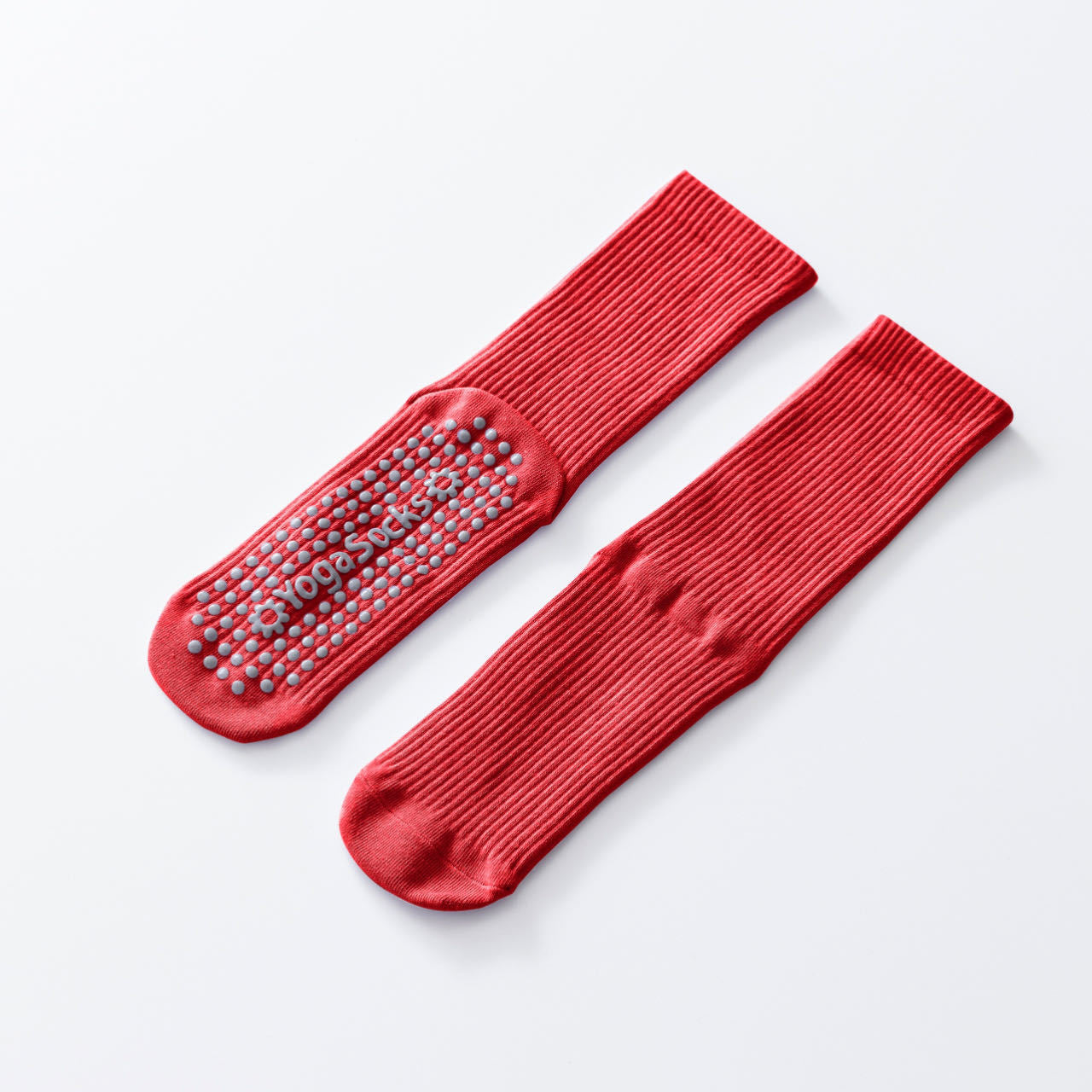 Yogcsde | Women's Compression Yoga Socks in Red, Non-Slip Pilates Socks with Anti-Shedding Design
