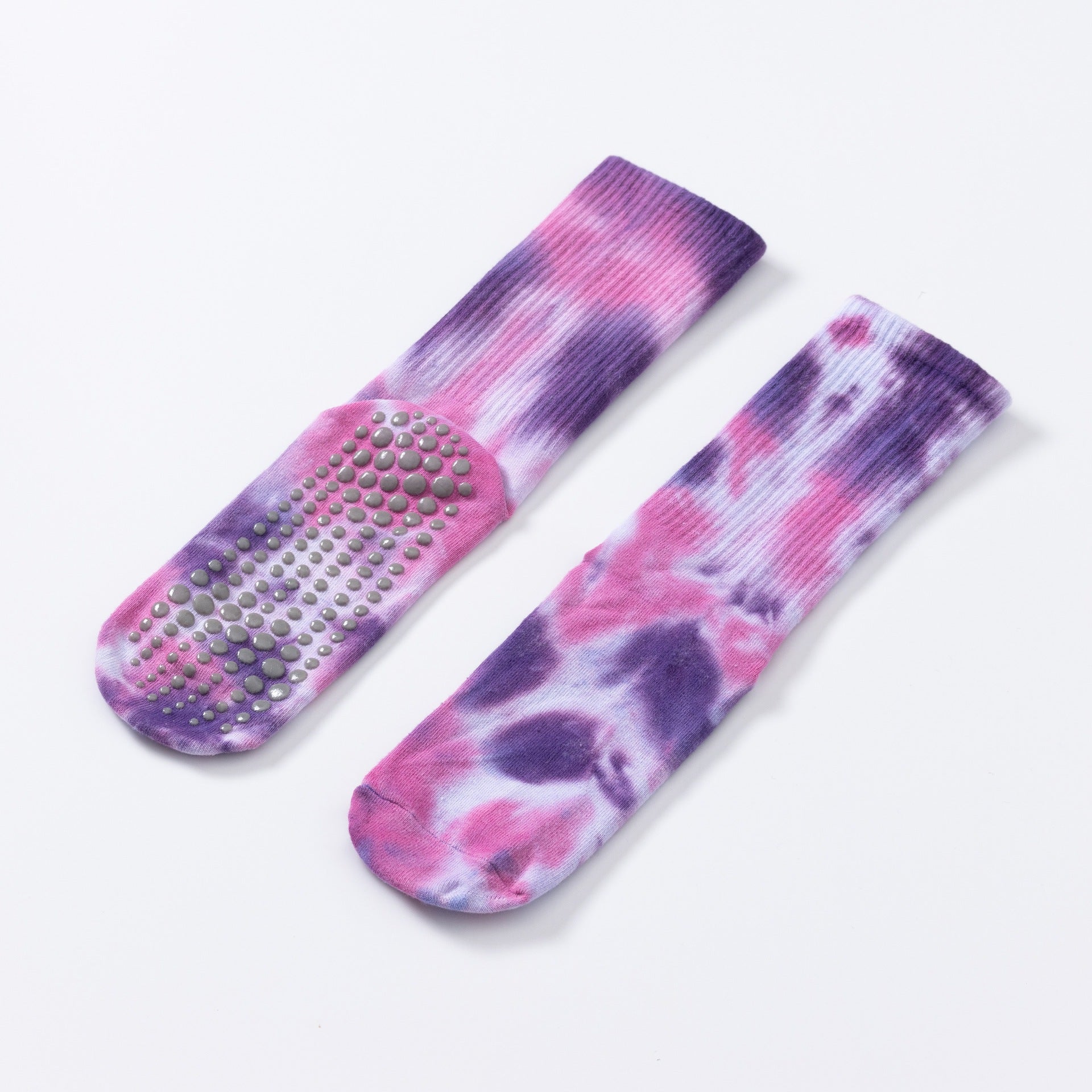 Yogcsde | Women’s Spring & Summer Tie-Dyed Long Yoga Socks – Colorful Cotton Design for Indoor Pilates & Fitness