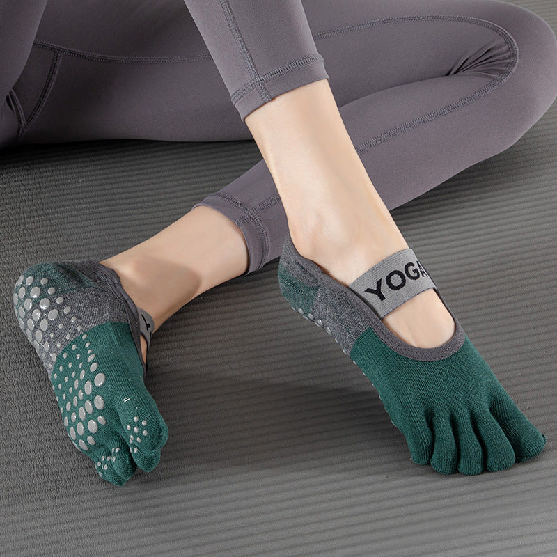 Yogcsde | Women’s Split-Toe Five-Toe Yoga Socks with Straps – Lightweight Design for Pilates & Dance Floor Practice