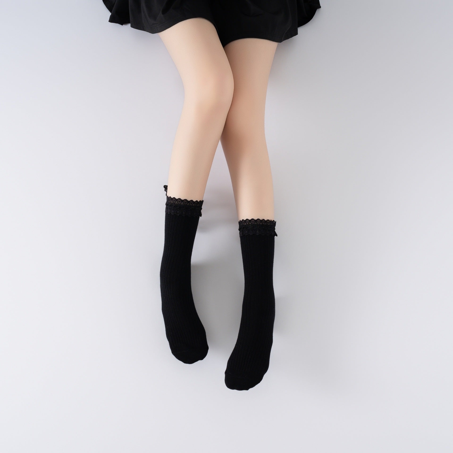 Yogcsde | Women's Lace Strap Yoga Socks, Non-Slip Fitness and Dance Socks with Bow Accent