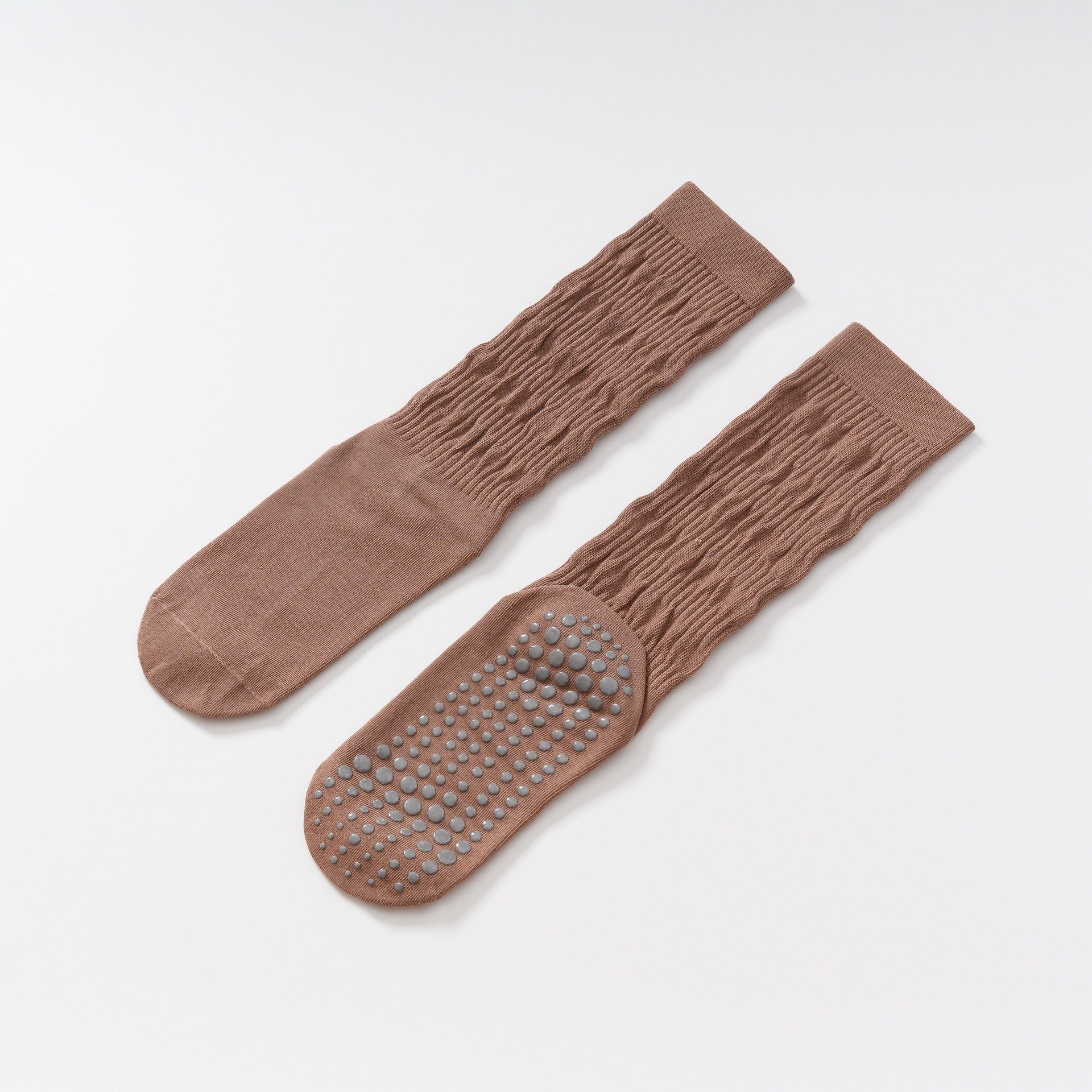 Yogcsde | Women's Autumn Maillard-Colored Yoga Socks, Non-Slip Fitness Socks for Indoor Workouts