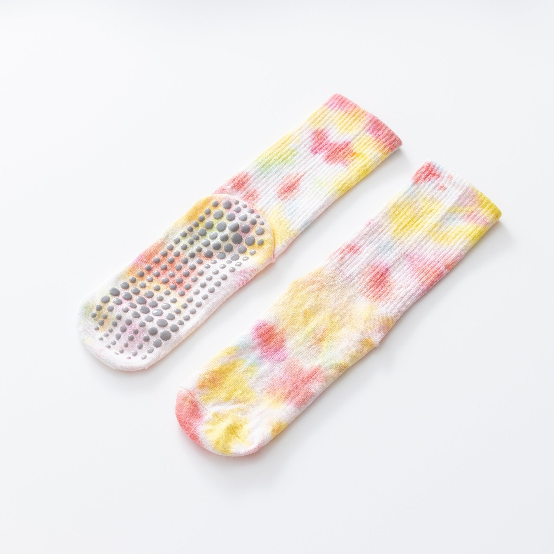 Yogcsde | Women’s Spring & Summer Tie-Dyed Long Yoga Socks – Colorful Cotton Design for Indoor Pilates & Fitness
