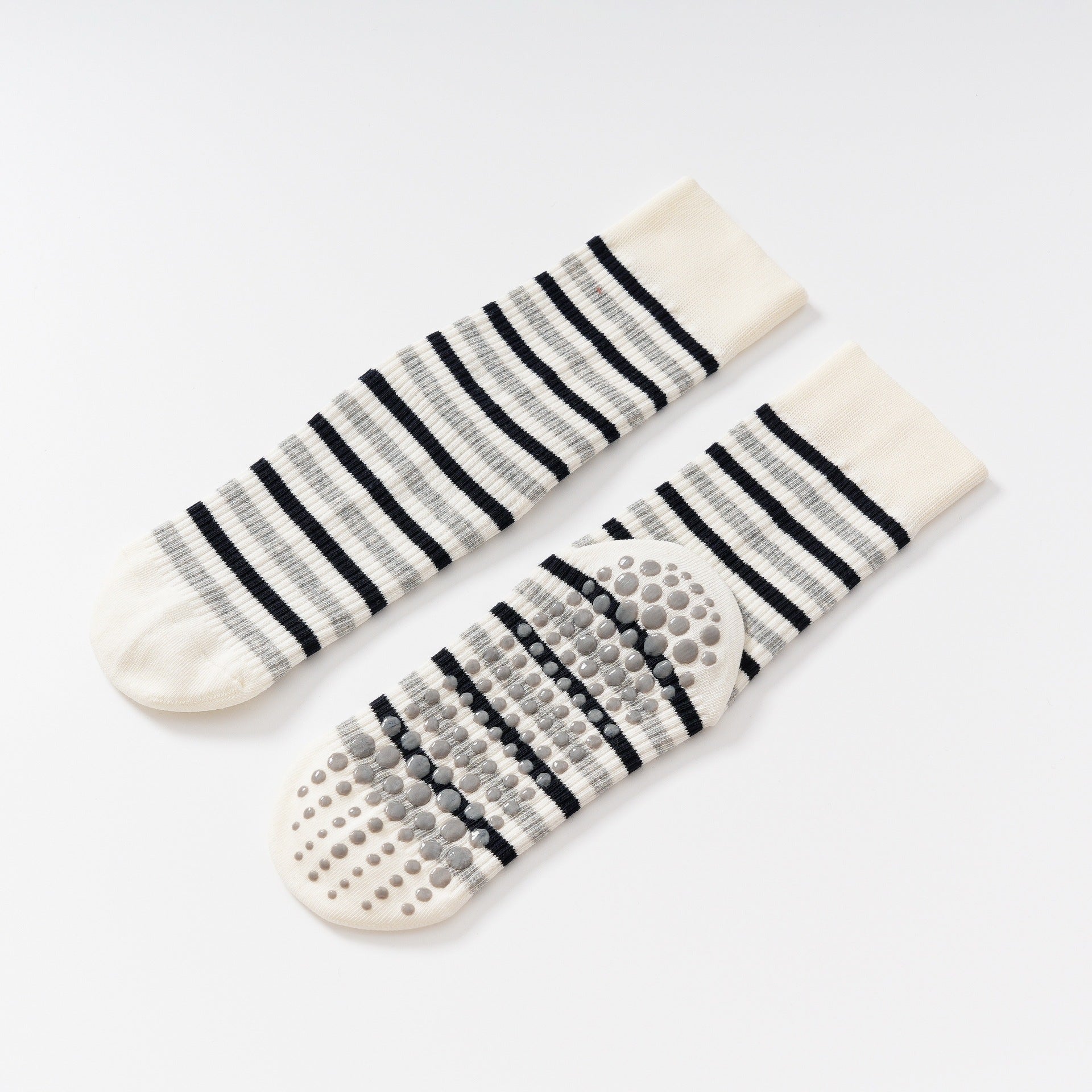 Yogcsde | Women's High-Elastic Compression Yoga Socks, Non-Slip Striped Pilates Socks for Slim Legs