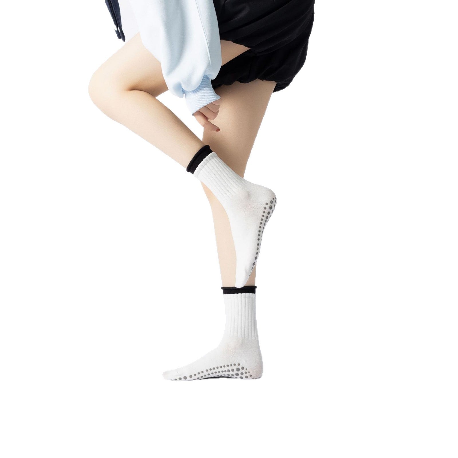 Yogcsde | Women's Contrast-Color Yoga Socks, Vibrant Non-Slip Pilates and Fitness Socks for All Seasons