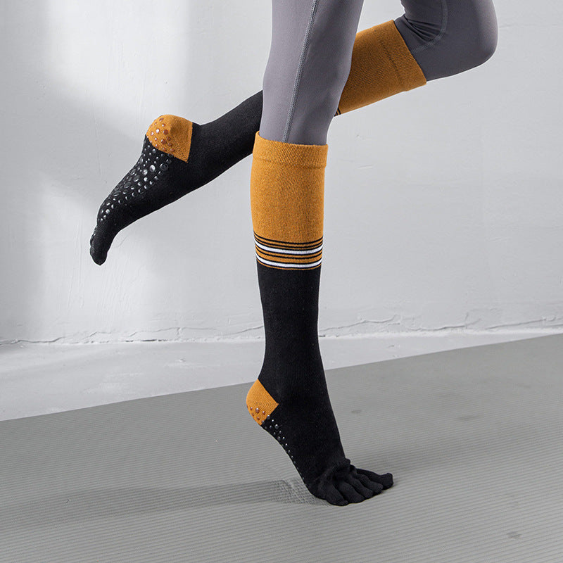 Yogcsde | Women's Mid- and Long-Tube Yoga Socks, Professional Non-Slip Warm Pilates and Aerial Fitness Socks