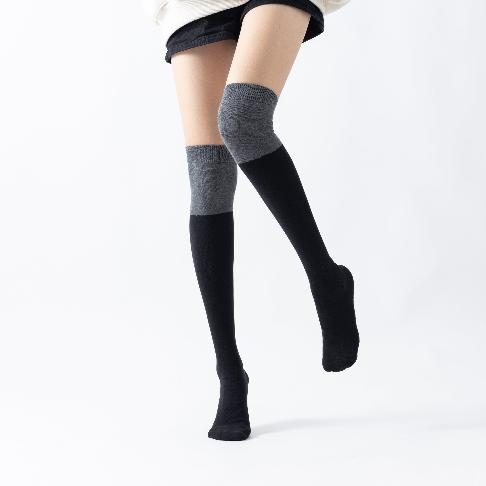 Yogcsde | Women’s Autumn & Winter Over-the-Knee Yoga Socks – Long Tube Color-Matched Design for Indoor Pilates & Fitness