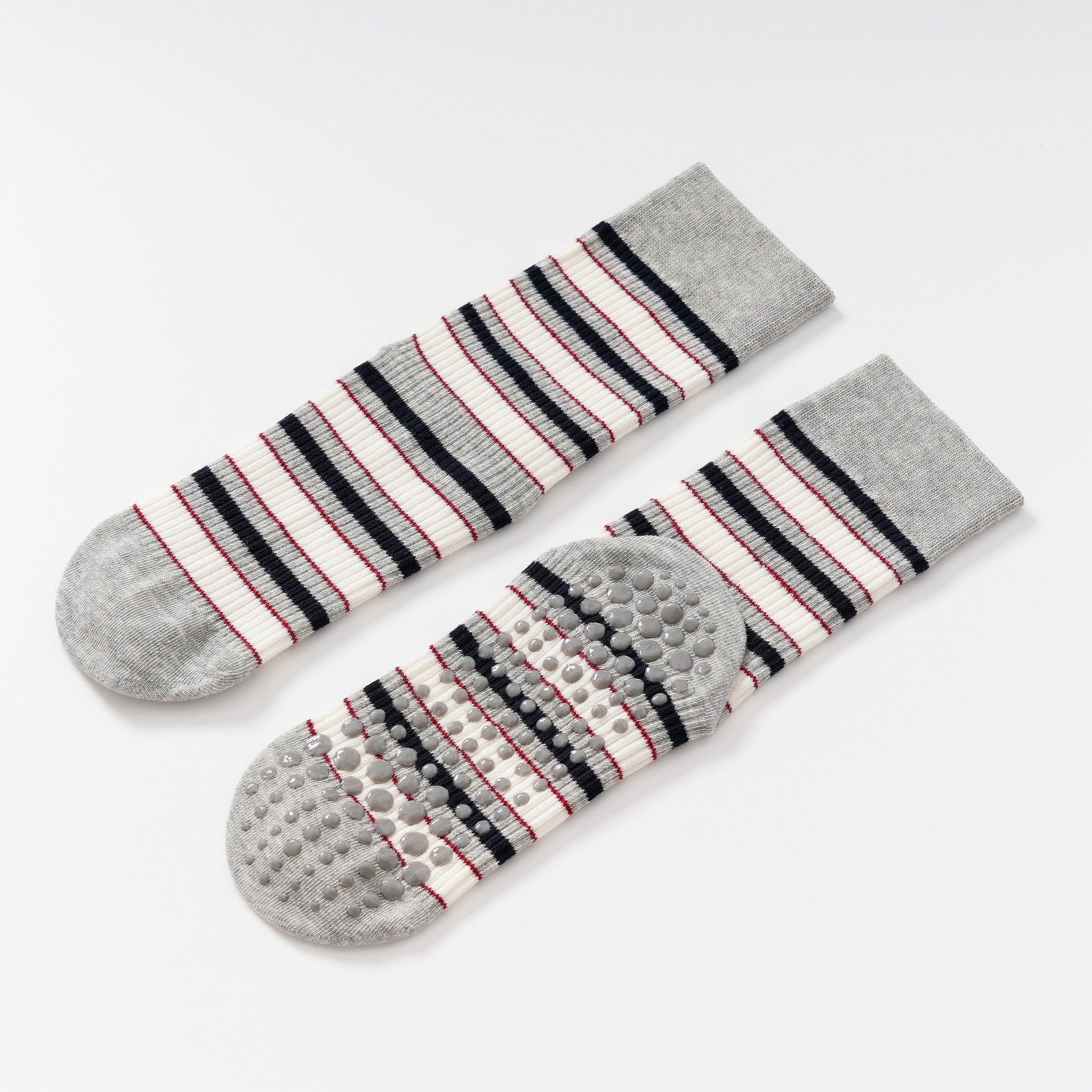 Yogcsde | Women's High-Elastic Compression Yoga Socks, Non-Slip Striped Pilates Socks for Slim Legs