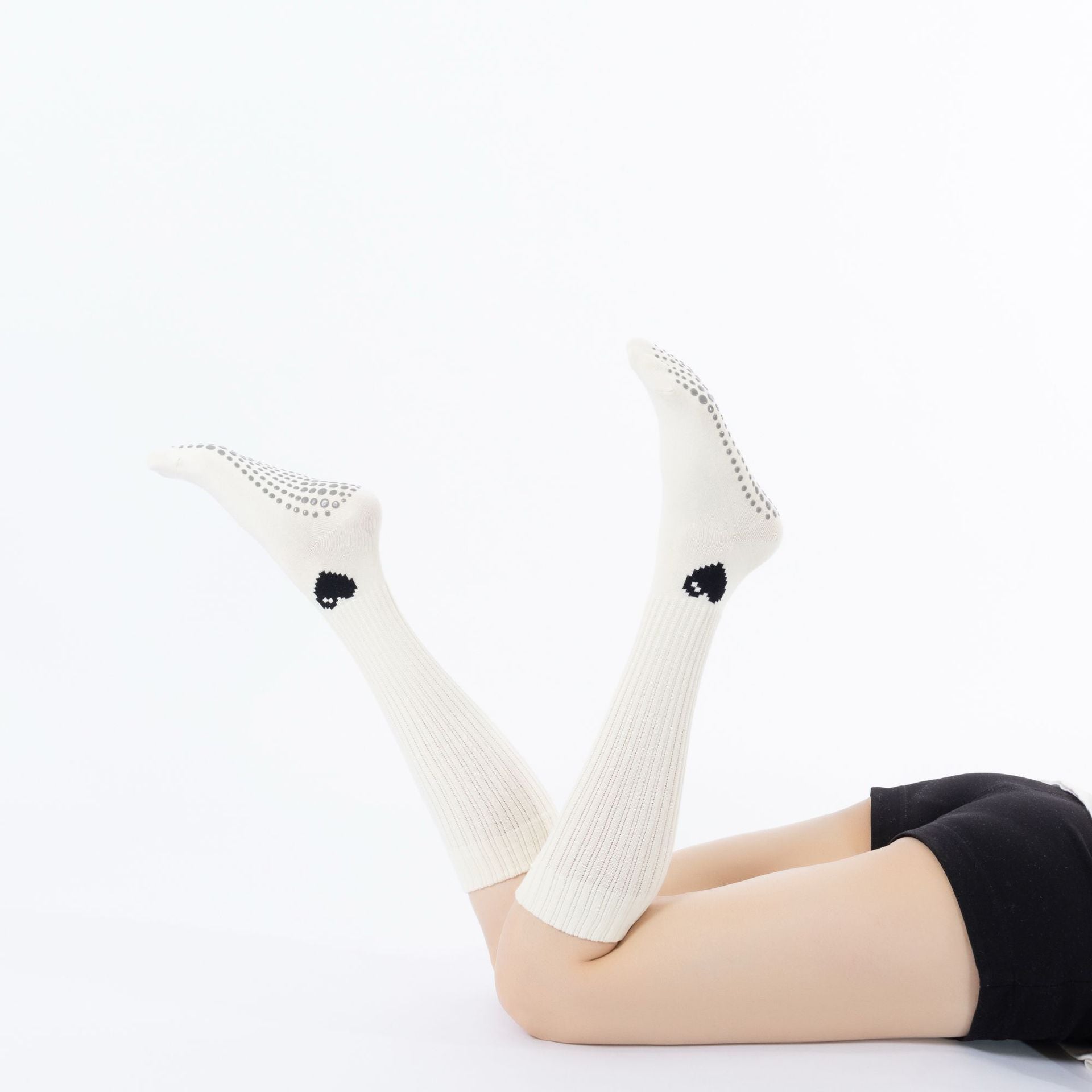 Yogcsde | Women's Mid-Calf Maillard Yoga Socks, Retro Pilates Socks with Non-Slip Slimming Fit