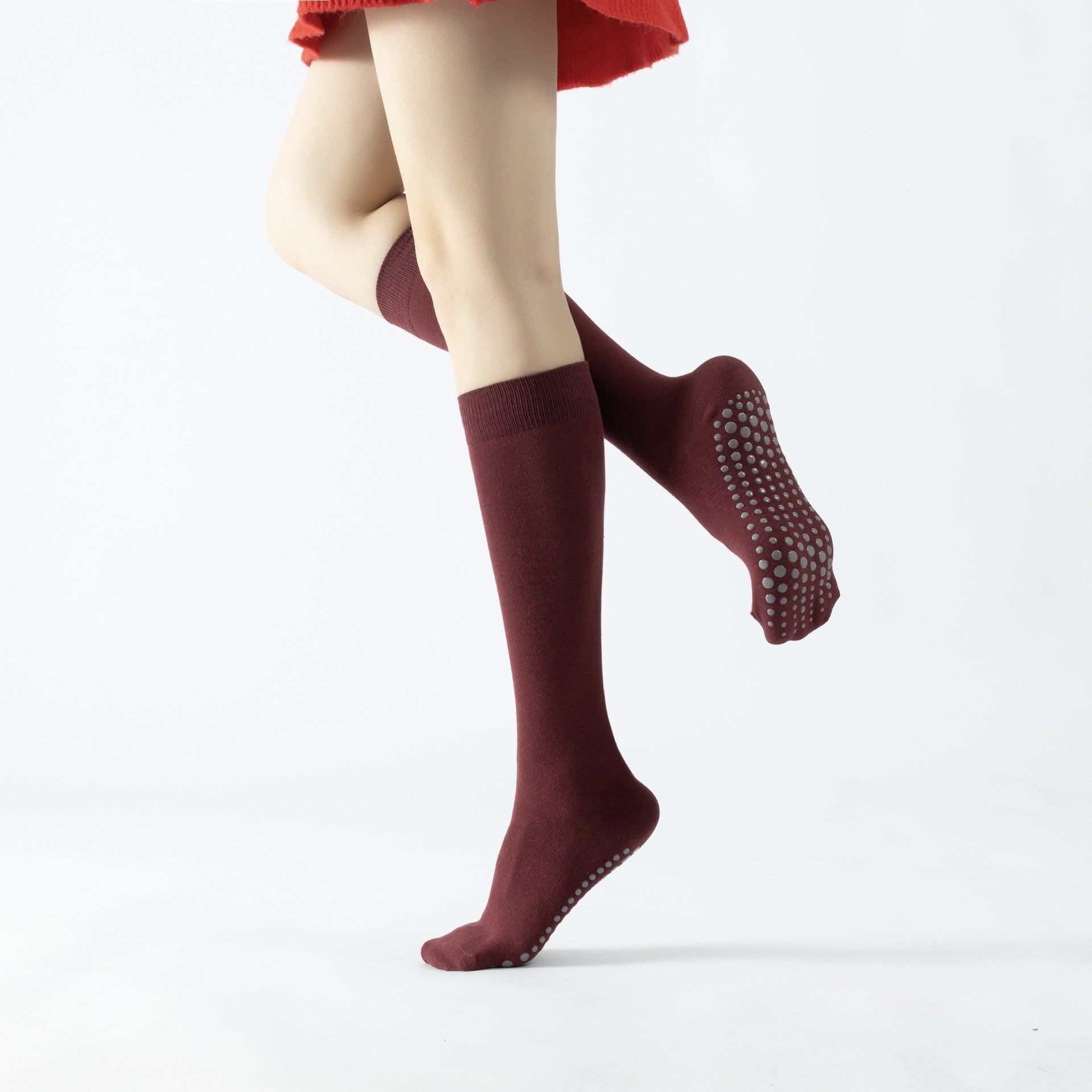 Yogcsde | Women's Spring & Summer Mid-Calf Round-Toe Yoga Socks, Thin Non-Slip Pilates and Fitness Socks