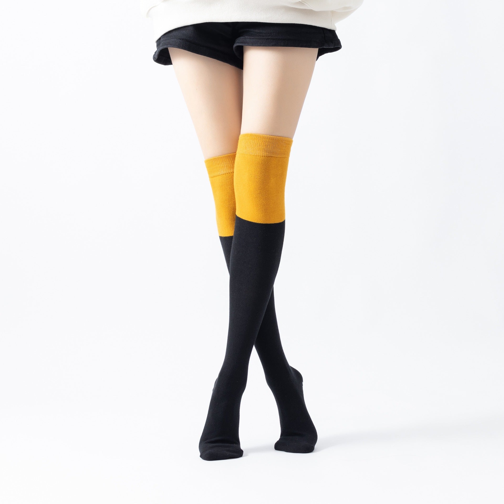 Yogcsde | Women’s Autumn & Winter Over-the-Knee Yoga Socks – Long Tube Color-Matched Design for Indoor Pilates & Fitness