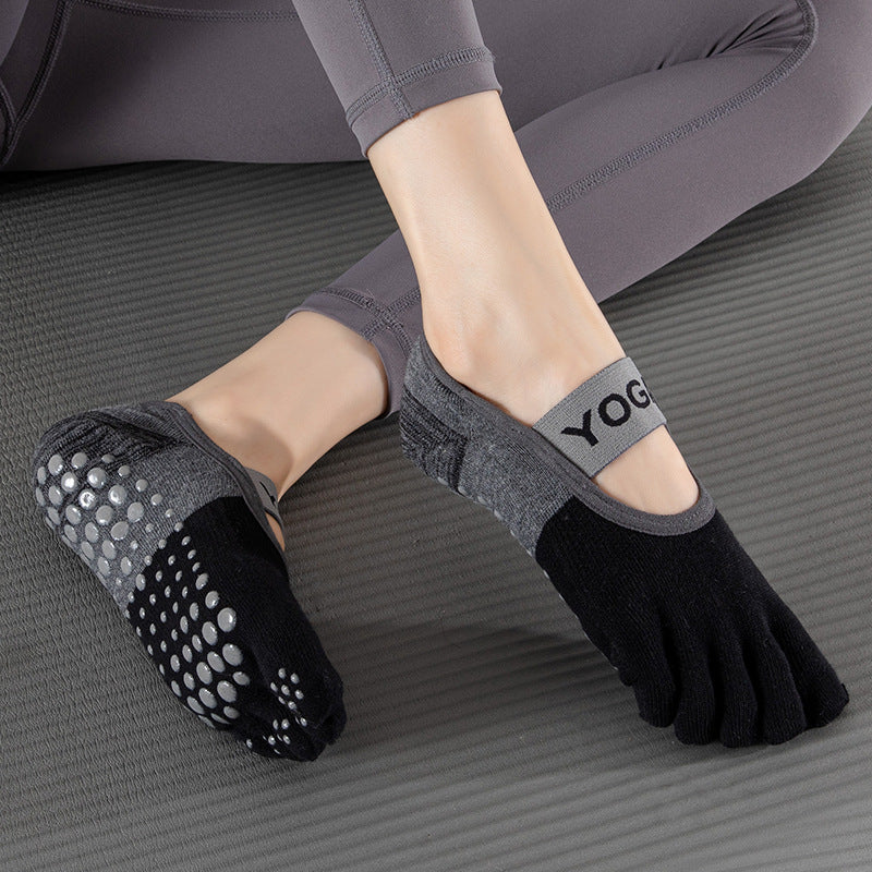 Yogcsde | Women’s Split-Toe Five-Toe Yoga Socks with Straps – Lightweight Design for Pilates & Dance Floor Practice