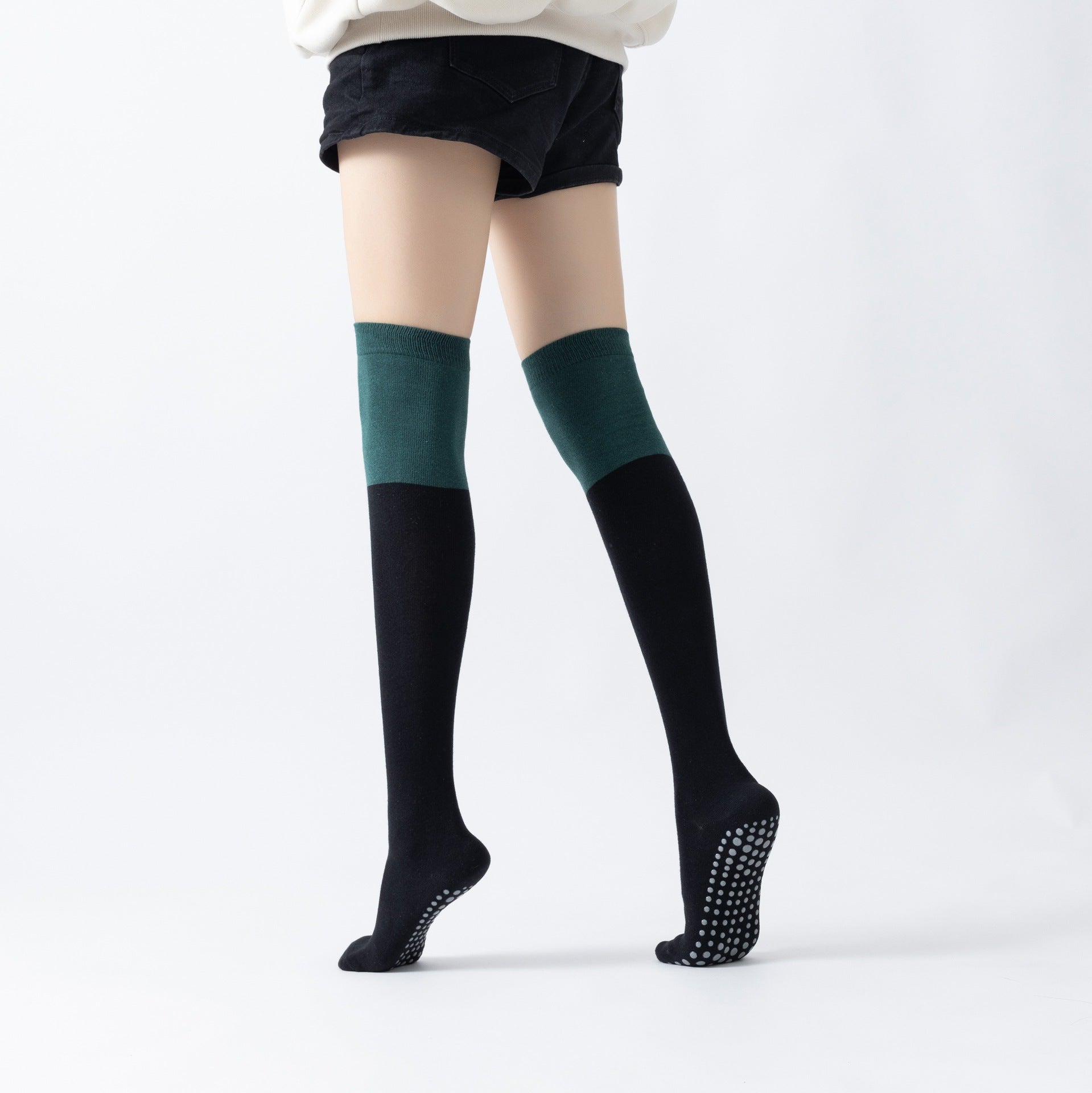 Yogcsde | Women’s Autumn & Winter Over-the-Knee Yoga Socks – Long Tube Color-Matched Design for Indoor Pilates & Fitness