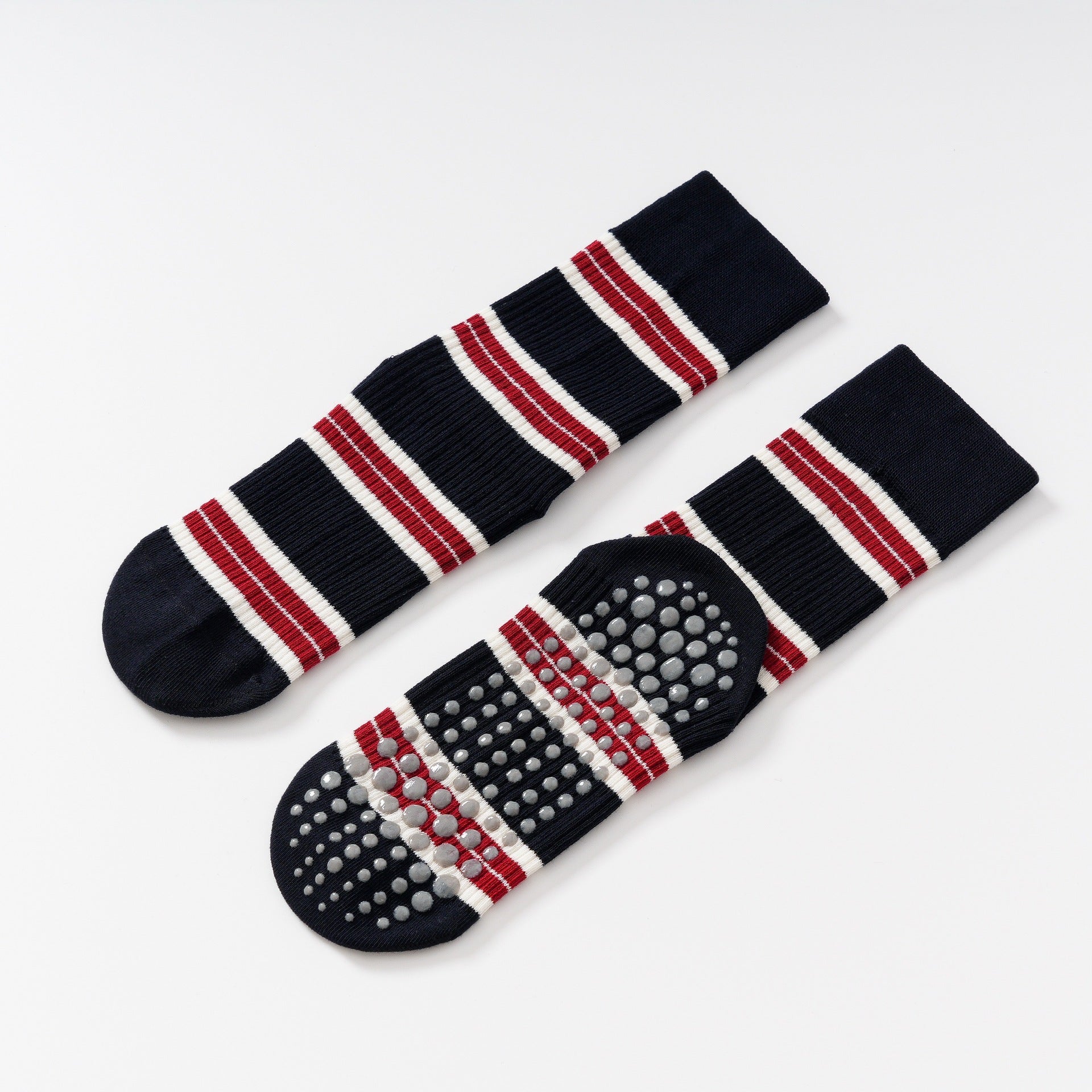 Yogcsde | Women's High-Elastic Compression Yoga Socks, Non-Slip Striped Pilates Socks for Slim Legs